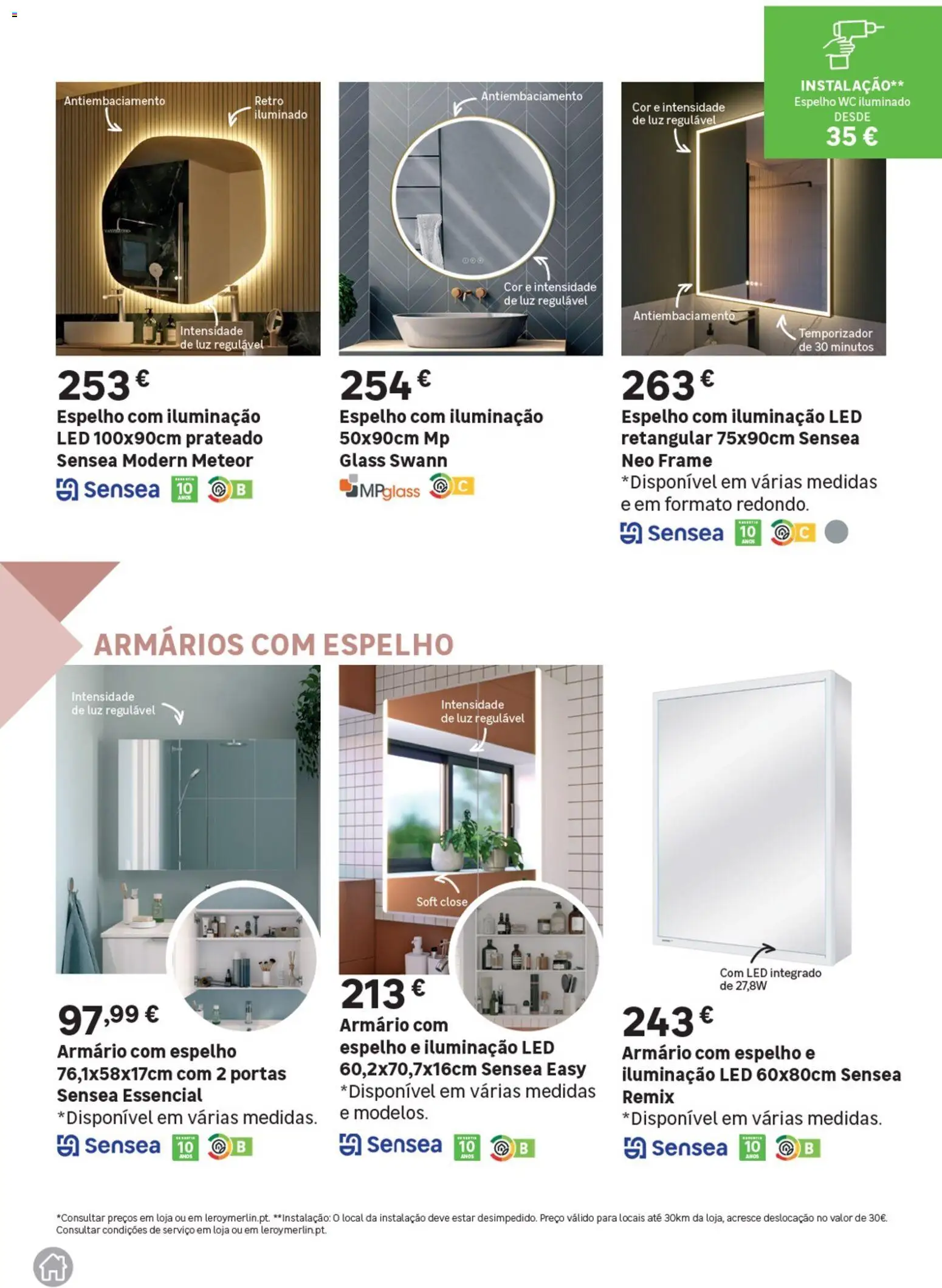 Leroy Merlin Catálogo Casas de Banho │ válido de 28.05.2026 | Página: 37 | Produtos: Armário, Portas, Espelho