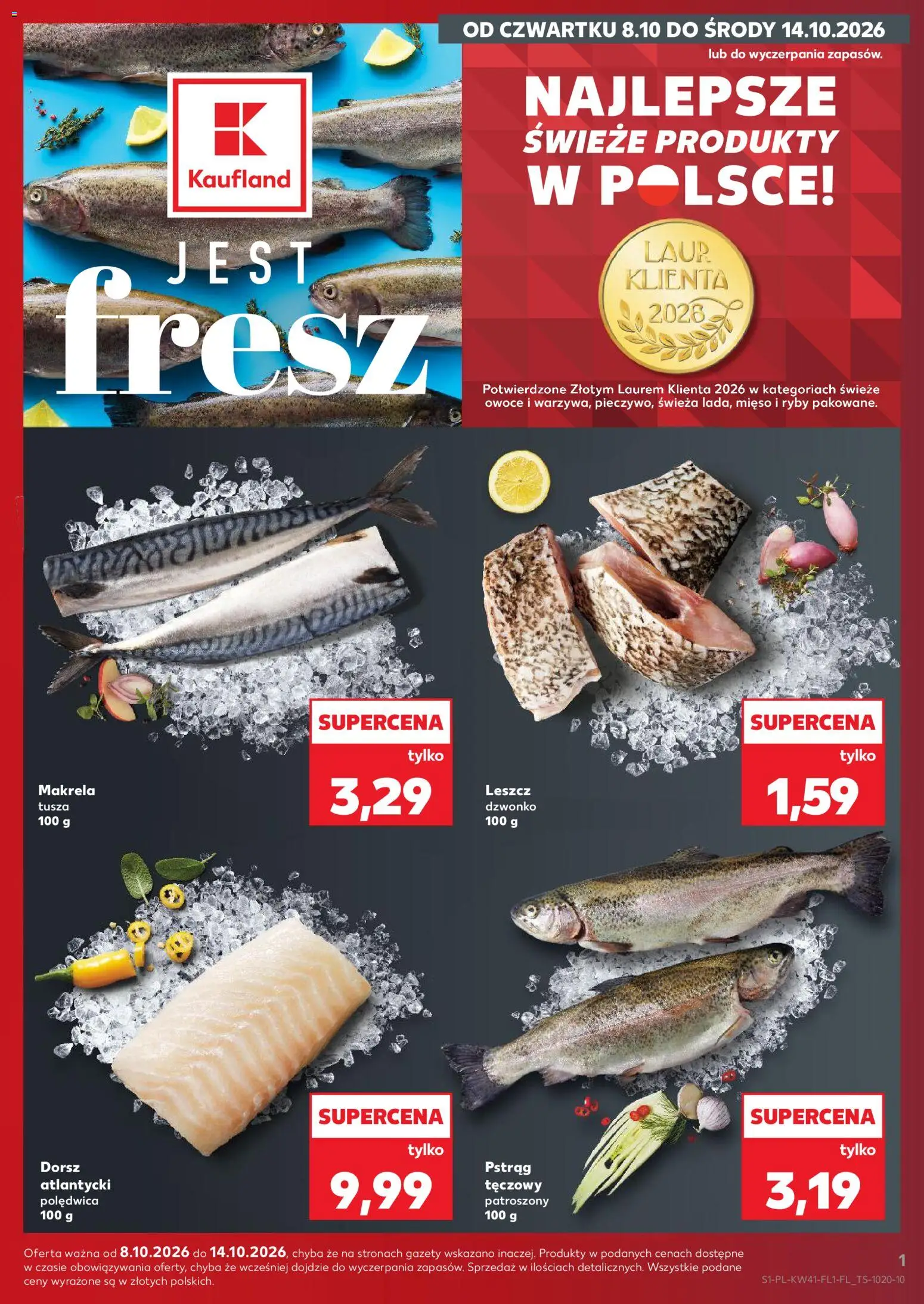 Kaufland Polsko leták - Jest fresz od 08.10.2026 | Strana: 1 | Produkty: Ryby, Makrela