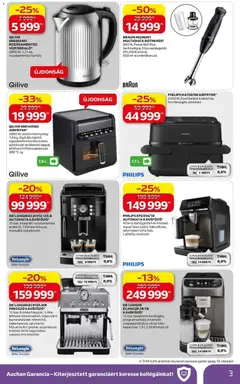 Auchan Elektronikai ajánlataink Budapest - amely érvényes a következő dátumtól: 07.05.2026 | Oldal: 3 | Termékek: Cappuccino, Tejhabosító