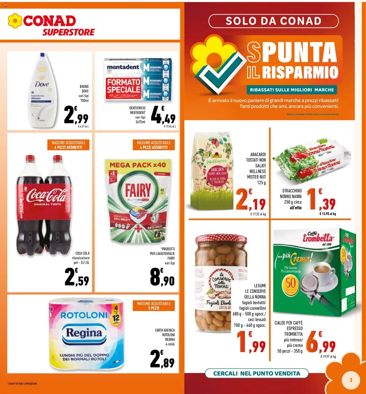 Volantino Conad del 20.05.2026 | Pagina: 3 | Prodotti: Ceci, Anacardi, Lavastoviglie, Bagno