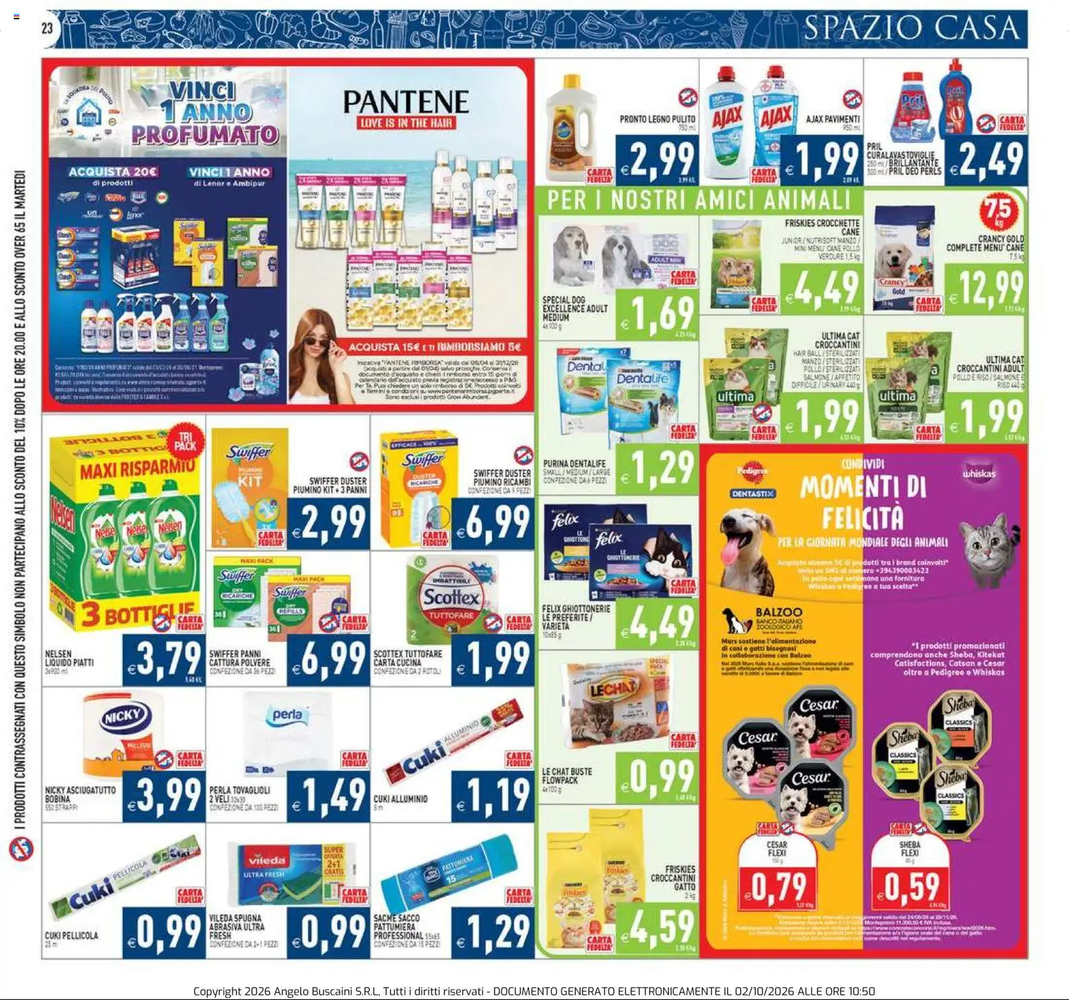 Volantino PIM Supermercati del 02/10/2026 | Pagina: 23 | Prodotti: Pollo, Tè, Pattumiera, Alluminio