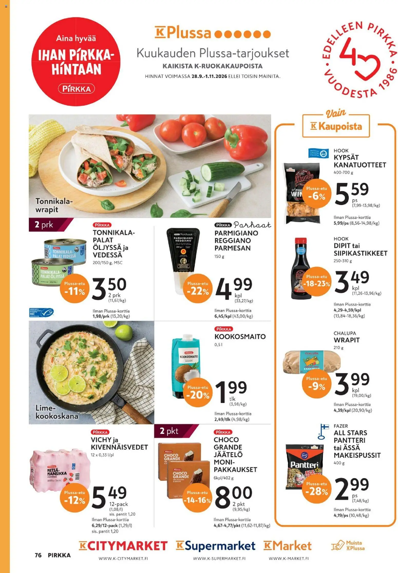 K-Market - Pirkka – voimassa 30/09/2026 alkaen | Sivu: 76