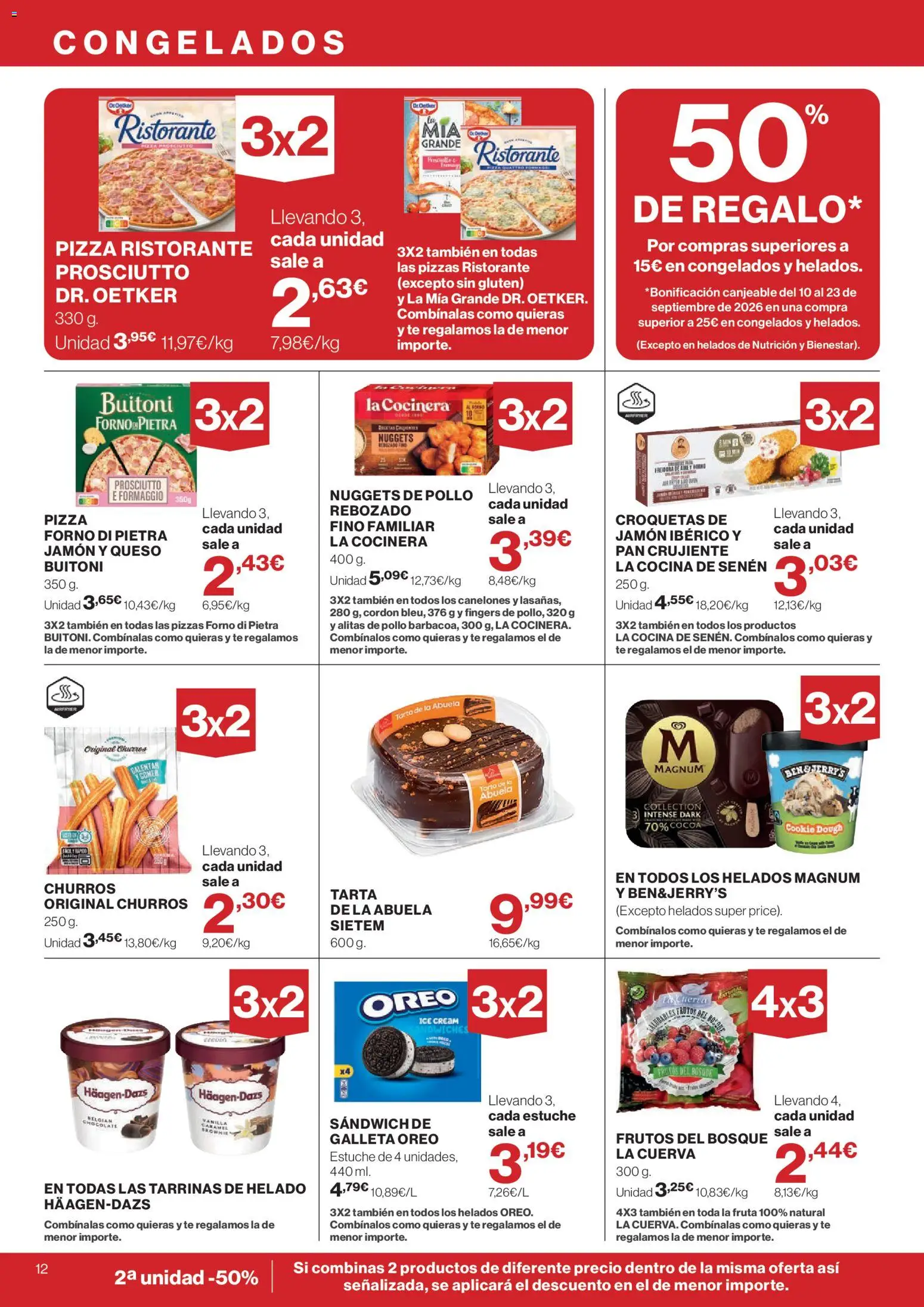 Supercor folleto │ válido desde el 26/08/2026 | Página: 12 | Productos: Oreo, Chocolate, Jamón, Pizza