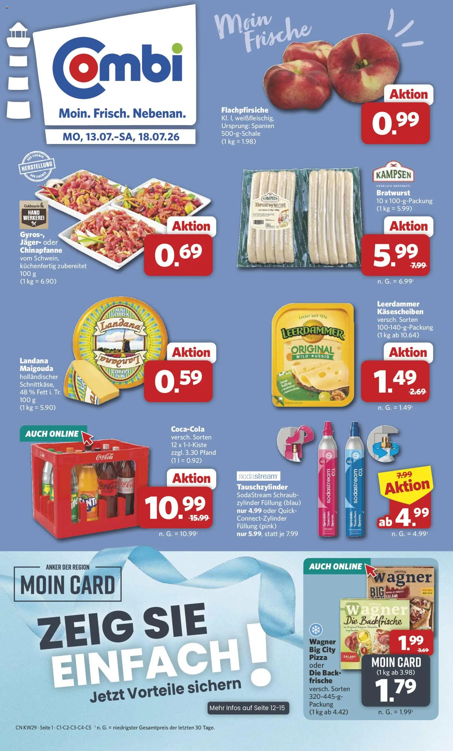 Combi Prospekt – gültig ab 13.07.2026 | Seite: 1 | Produkte: Bratwurst, Gyros, Salami, Sodastream