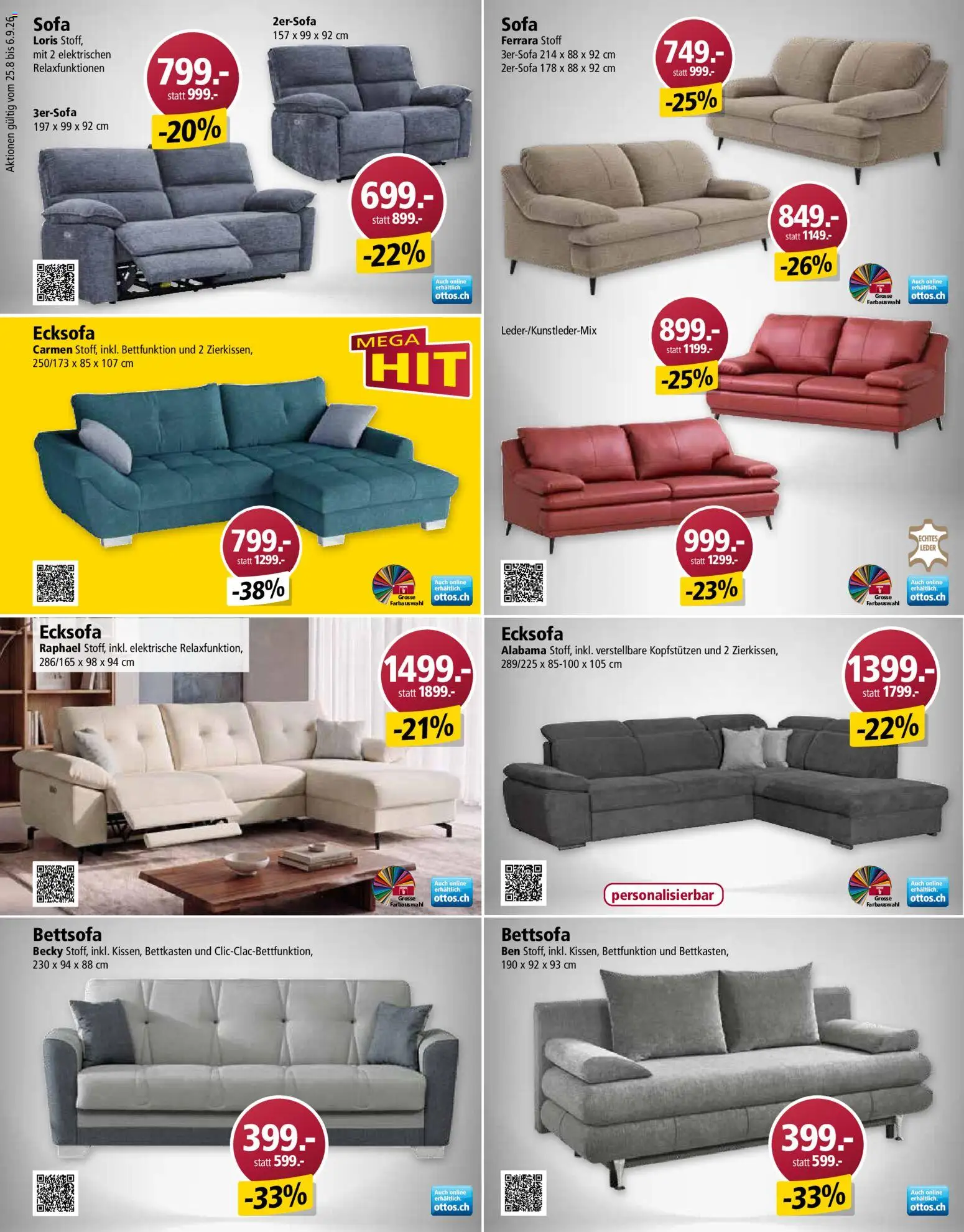 Otto's aktionen – gültig ab 25.08.2026 | Seite: 8 | Produkte: Sofa, Ecksofa