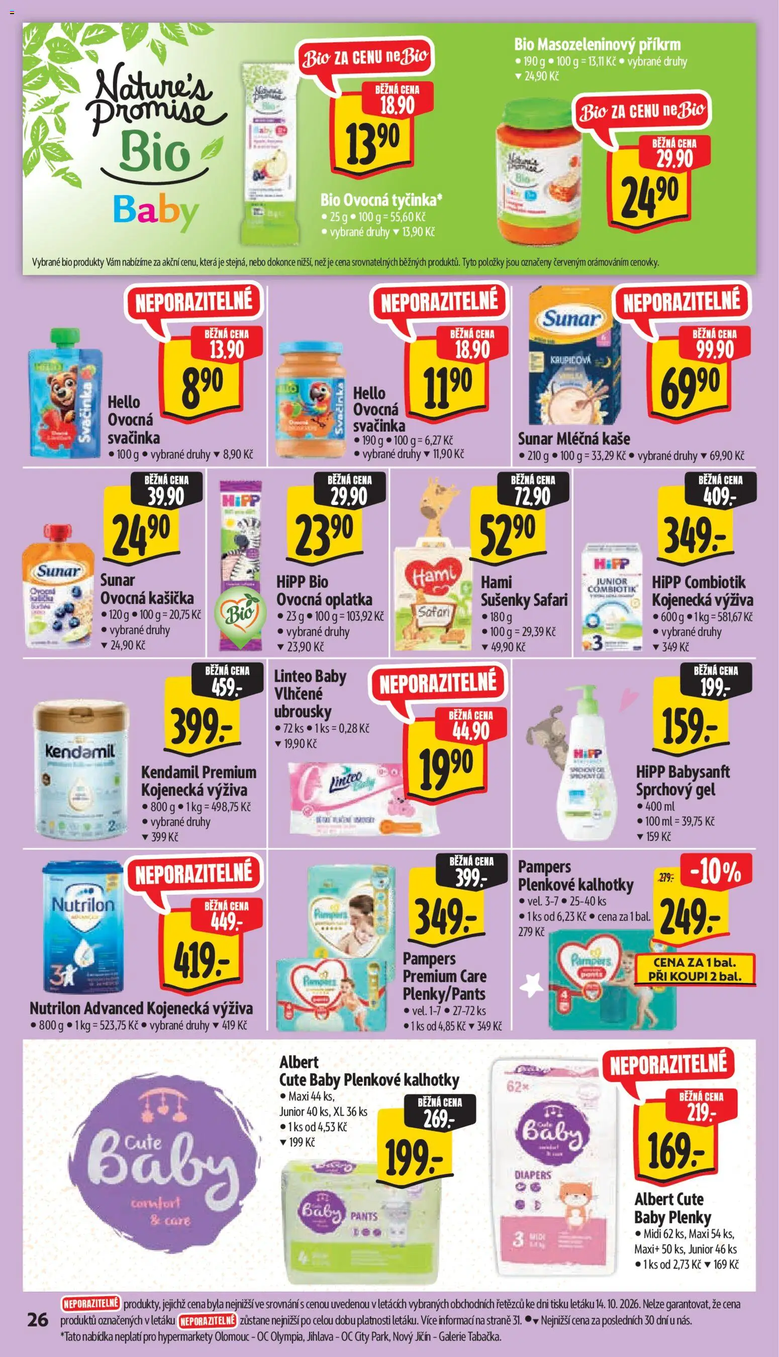 Albert leták - Hypermarket Jablonec nad Tisou od 21.10.2026 | Strana: 42 | Produkty: Sprchový gel, Sunar, Plenkové kalhotky, Sušenky