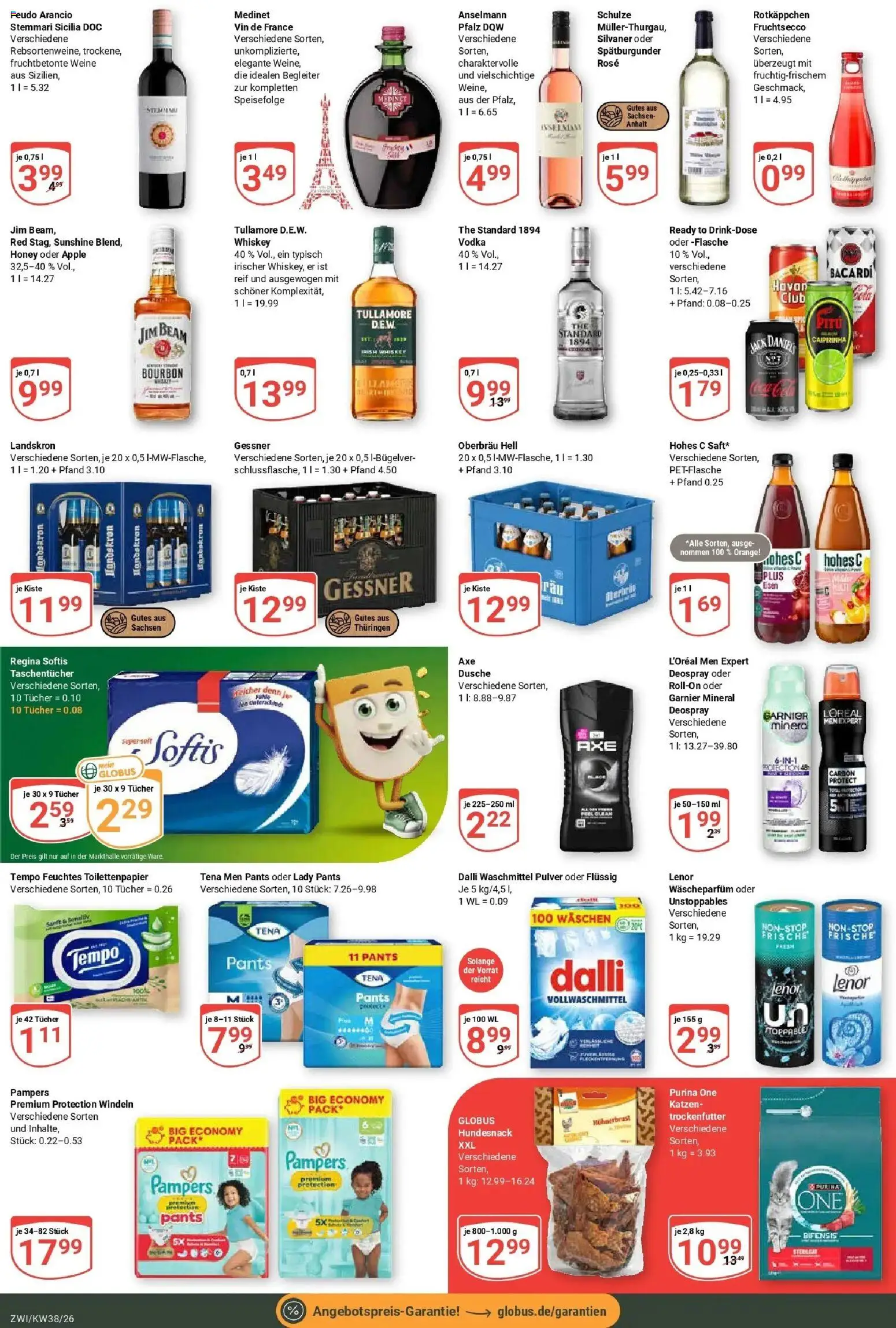 Globus Prospekt Zwickau (ab 14.09.2026) » Angebote online | Seite: 5 | Produkte: Jim beam, Taschentücher, Rotkäppchen, Vodka