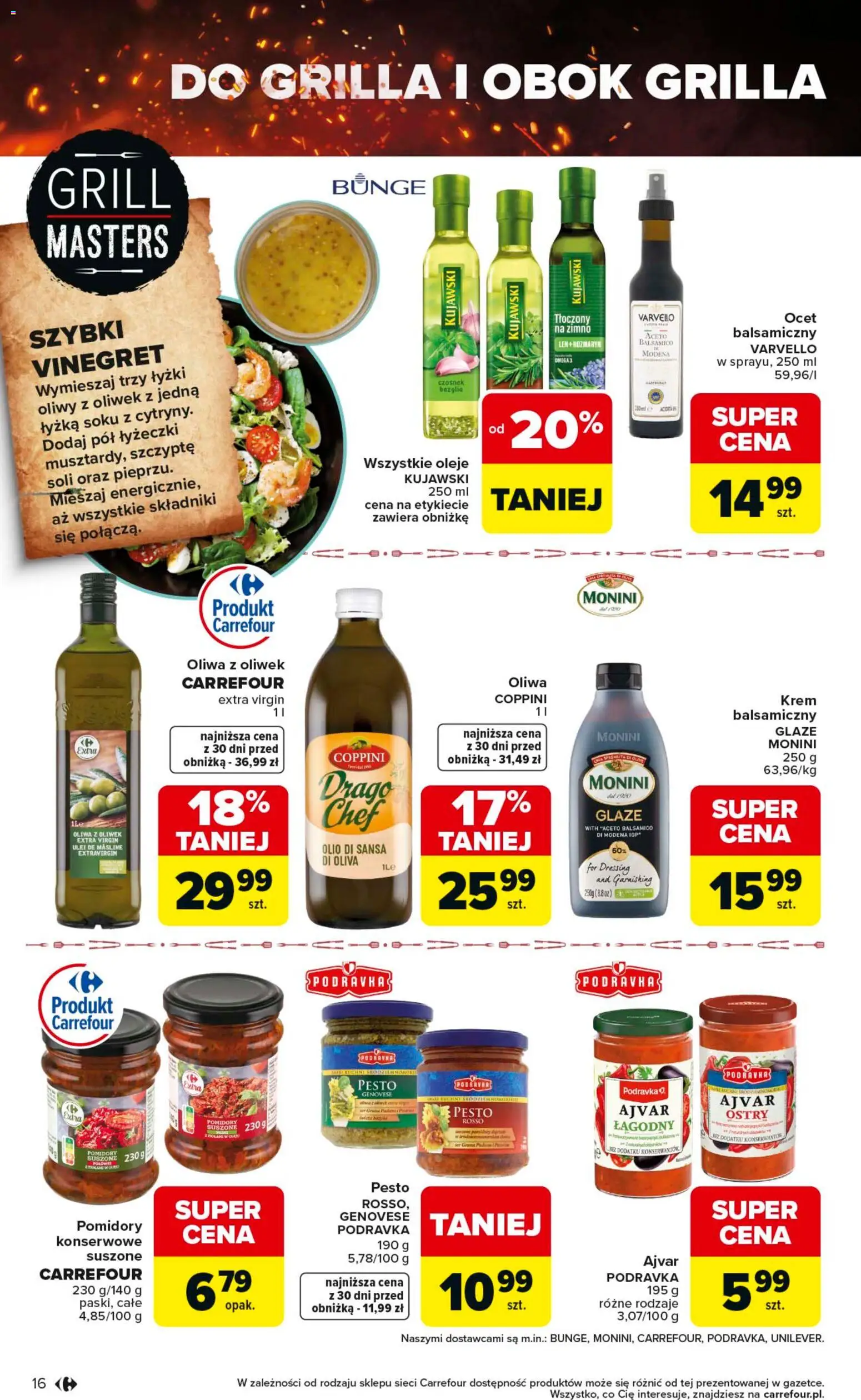 Carrefour gazetka - Misja:Grill Cię wzywa od 23.04.2026 | Strona: 16 | Produkty: Czosnek, Oliwa z oliwek, Pesto, Ajvar