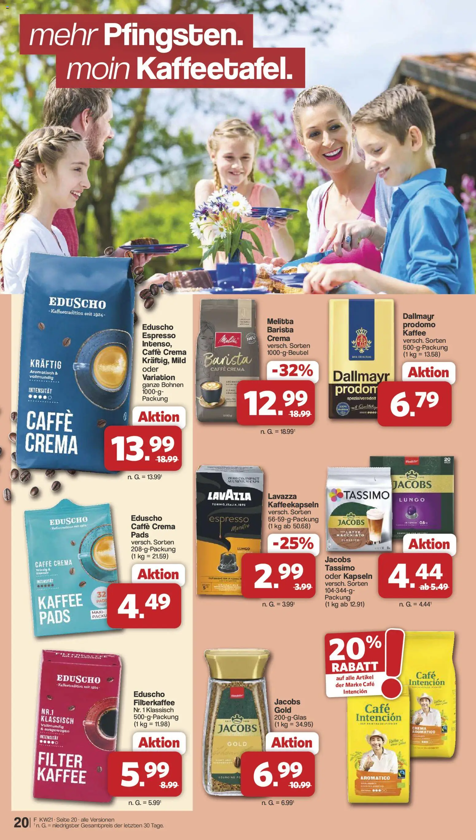 Famila Nordwest Prospekt 	 – gültig ab 18.05.2026 | Seite: 20 | Produkte: Melitta, Kaffee, Tassimo, Eduscho