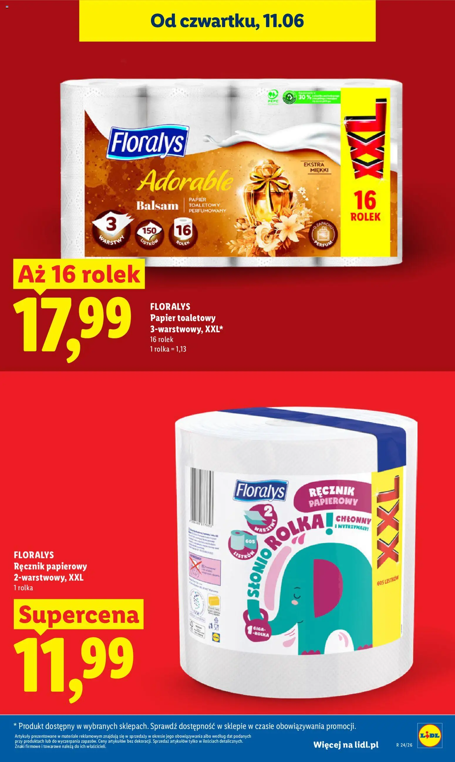 Lidl gazetka od 11.06.2026 | Strona: 29 | Produkty: Papier toaletowy, Ręcznik papierowy