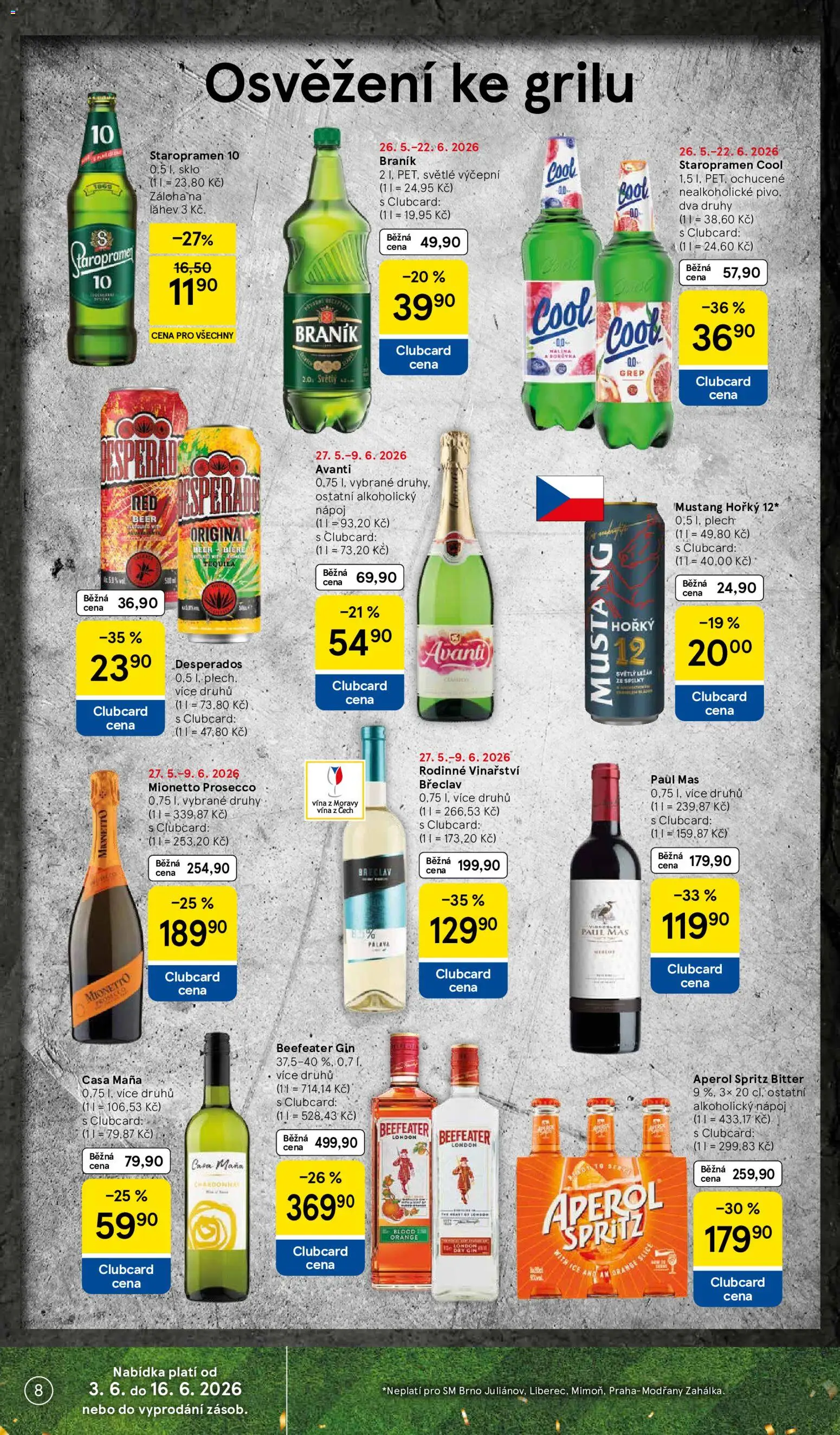 Tesco leták - Supermarket od 03.06.2026 | Strana: 8 | Produkty: Staropramen 10, Staropramen Cool, Grep, Spritz