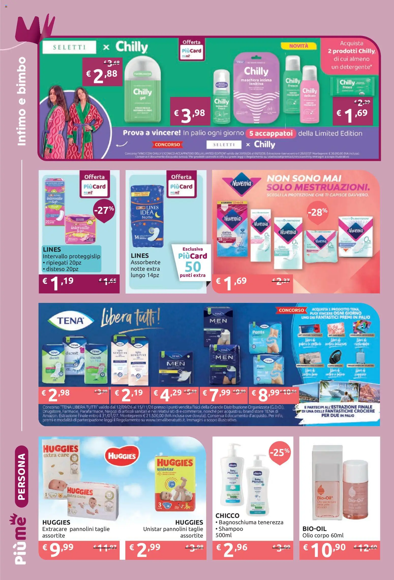 Volantino PiùMe del 05/10/2026 | Pagina: 8 | Prodotti: Shampoo, Maschera, Bagnoschiuma, Intimo