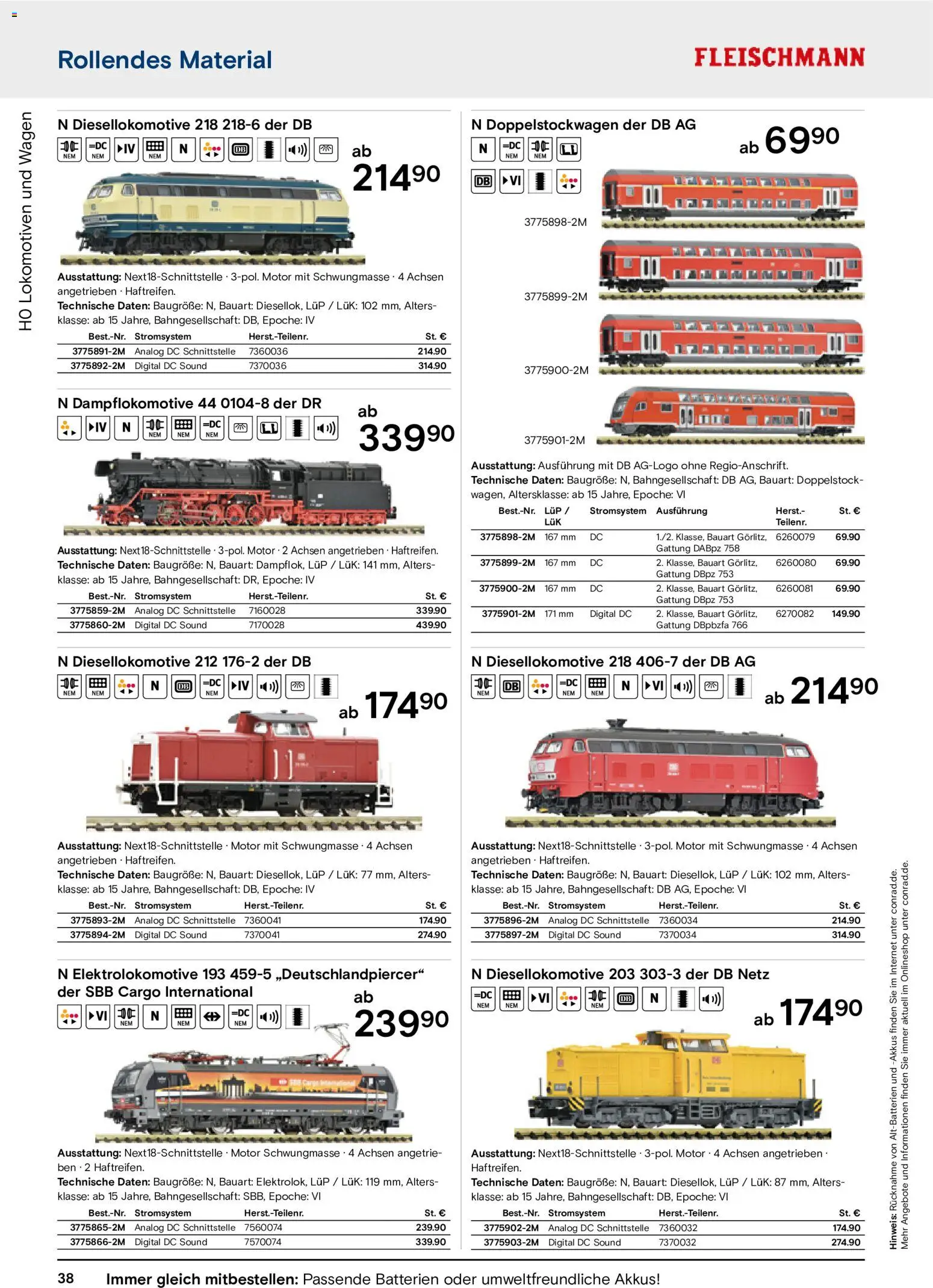 Conrad Modellbahn Katalog – gültig ab 07.09.2026 | Seite: 42 | Produkte: Batterien