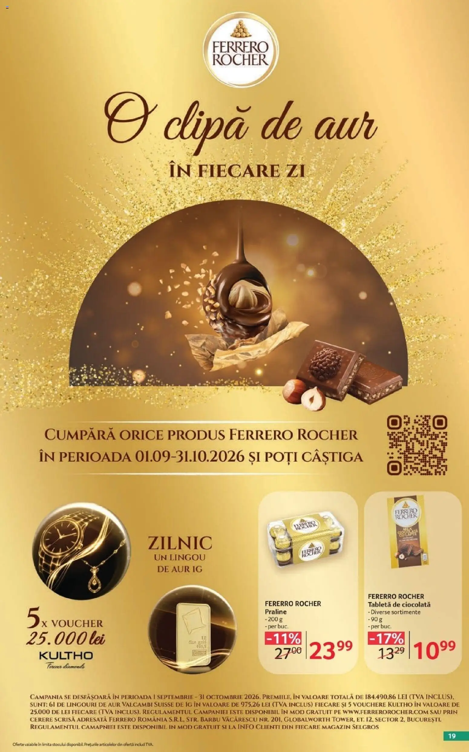 Noul catalog Selgros – valabil de la 02.10.2026 | Pagină: 19 | Produse: Tabletă, Praline, Ferrero, Ciocolată
