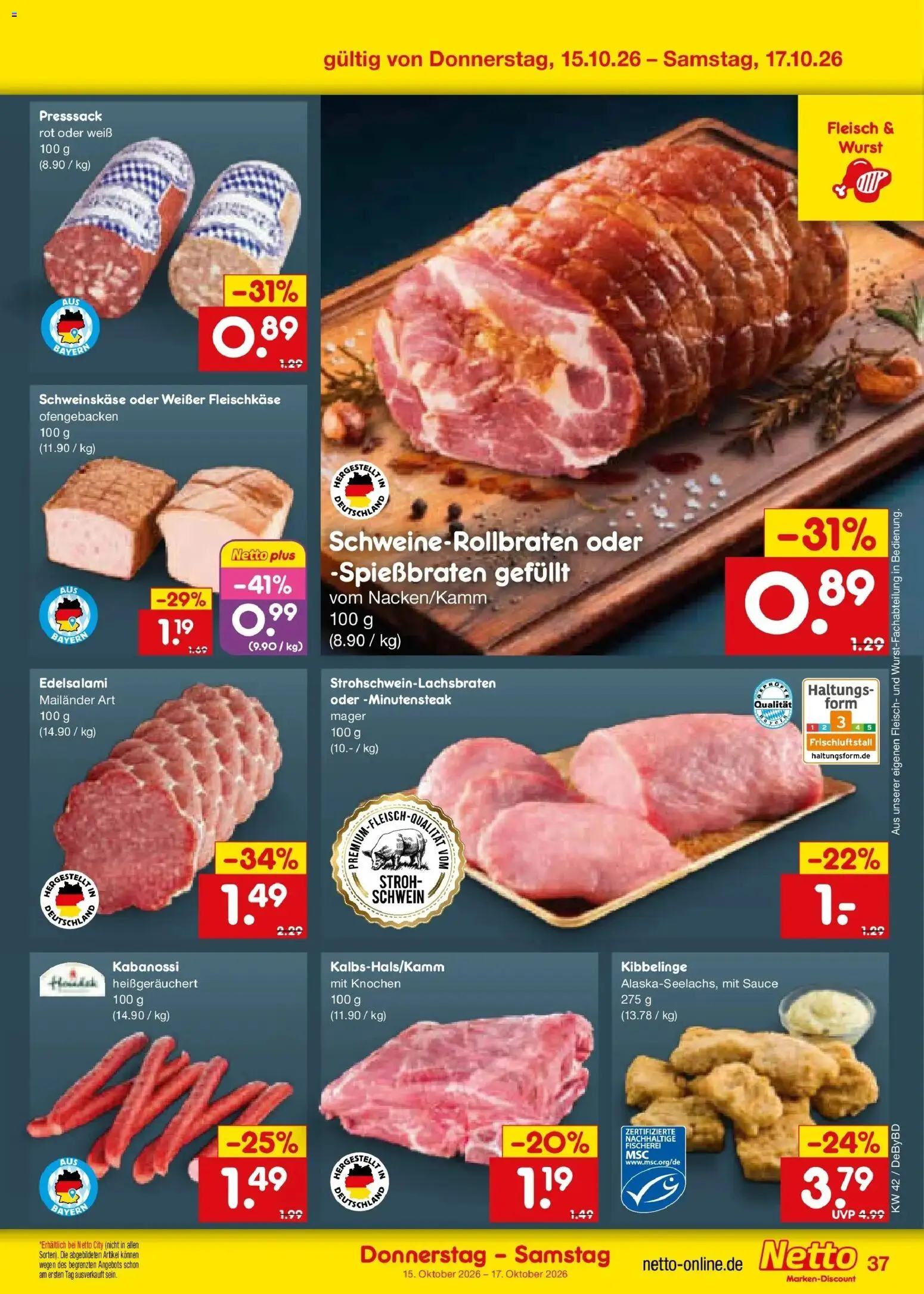 Netto Marken-Discount Prospekt Buttenwiesen (ab 12.10.2026) » Angebote | Seite: 51 | Produkte: Wurst, Fleisch