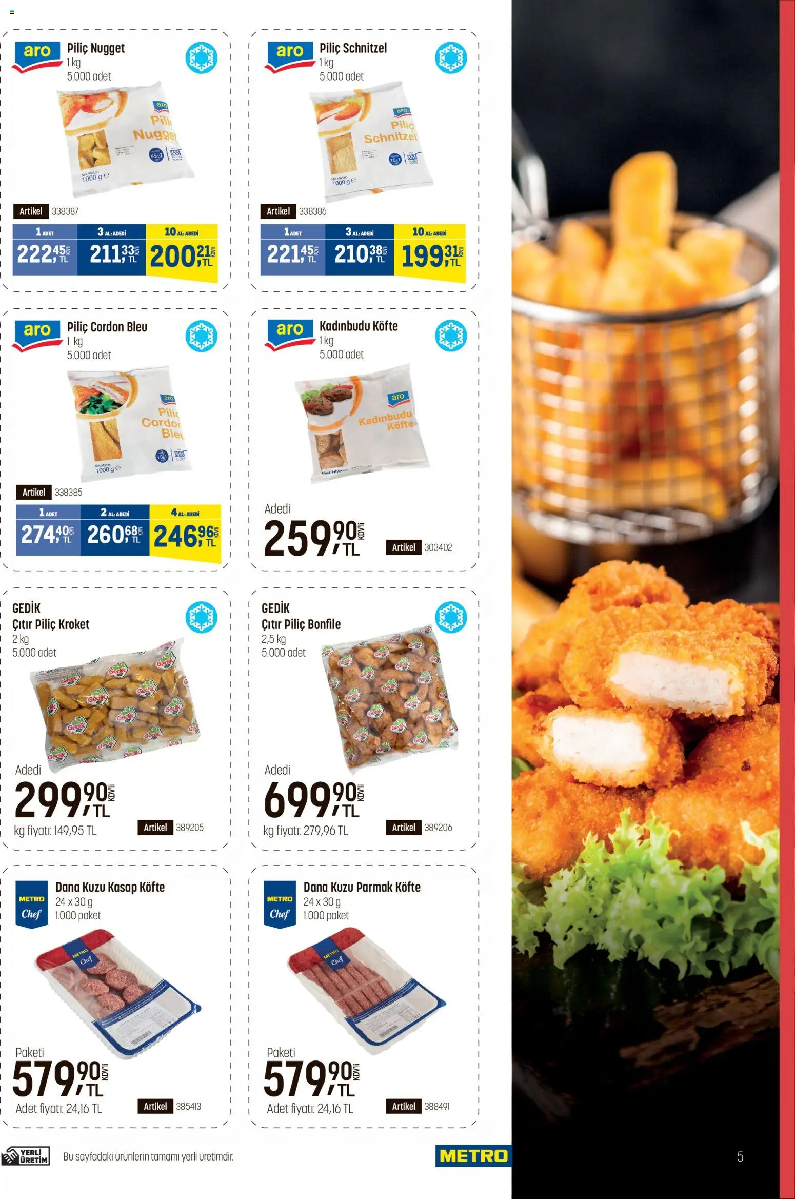 Metro - Fast Food Kataloğu - 06.05.2026 tarihinden itibaren geçerlidir | Sayfa: 5 | Ürünler: Piliç, Piliç bonfile, Piliç nugget