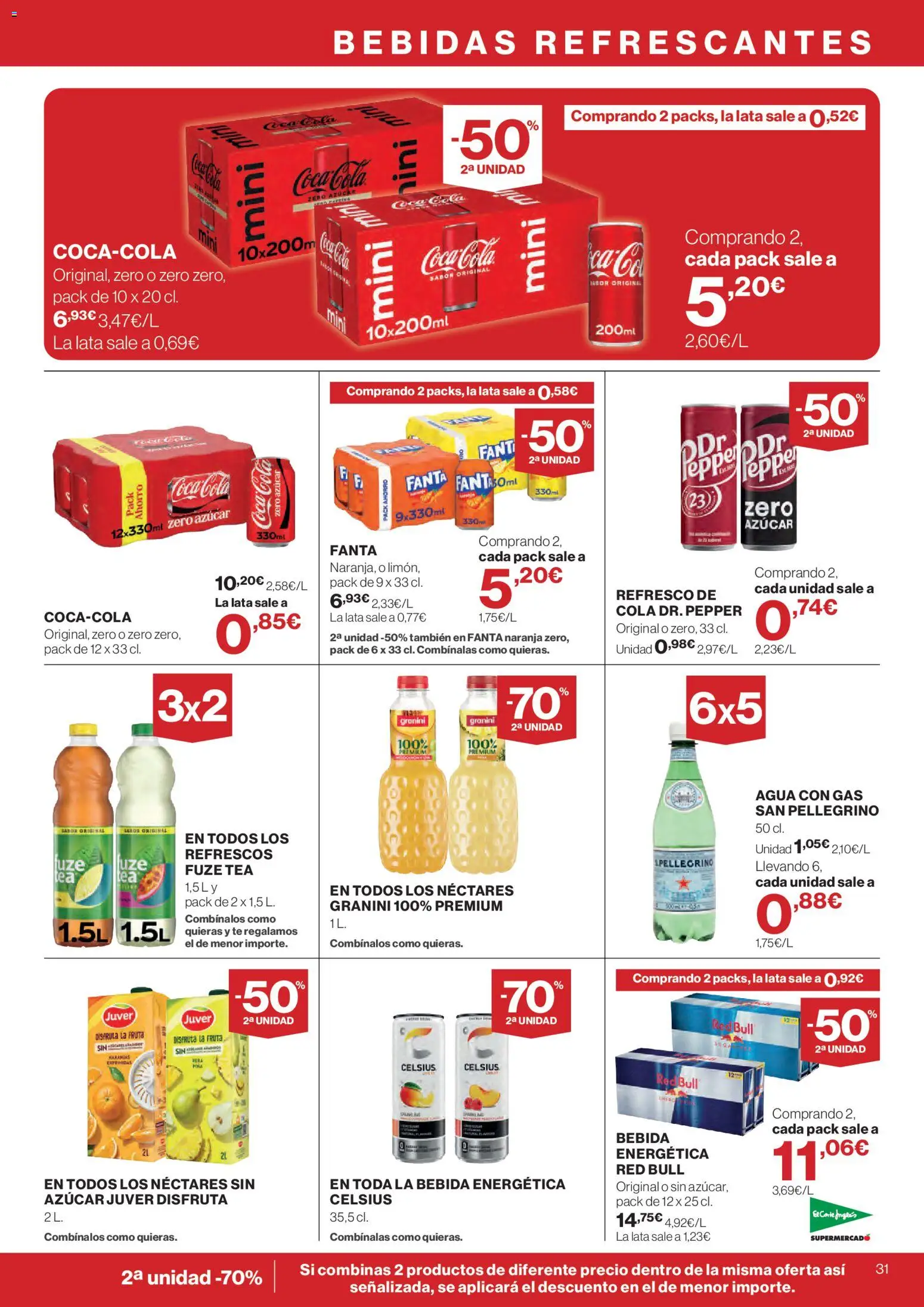 El Corte Inglés ofertas │ válido desde el 24/09/2026 | Página: 31 | Productos: Jabón, Fanta, Agua con gas, Bebidas