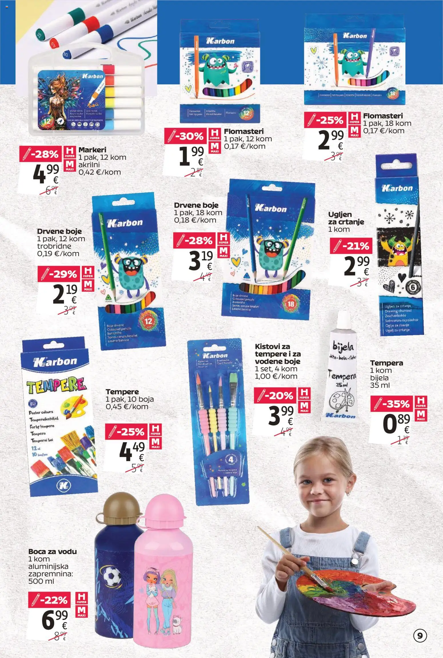 Tommy katalog | vrijedi od 20.08.2026 | Stranica: 9 | Proizvodi: Vodene boje, Boca za vodu, Tempere, Flomasteri