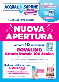 Anteprima del volantino Acqua e Sapone volantino Bovalino valido a partire dal 10/09/2026