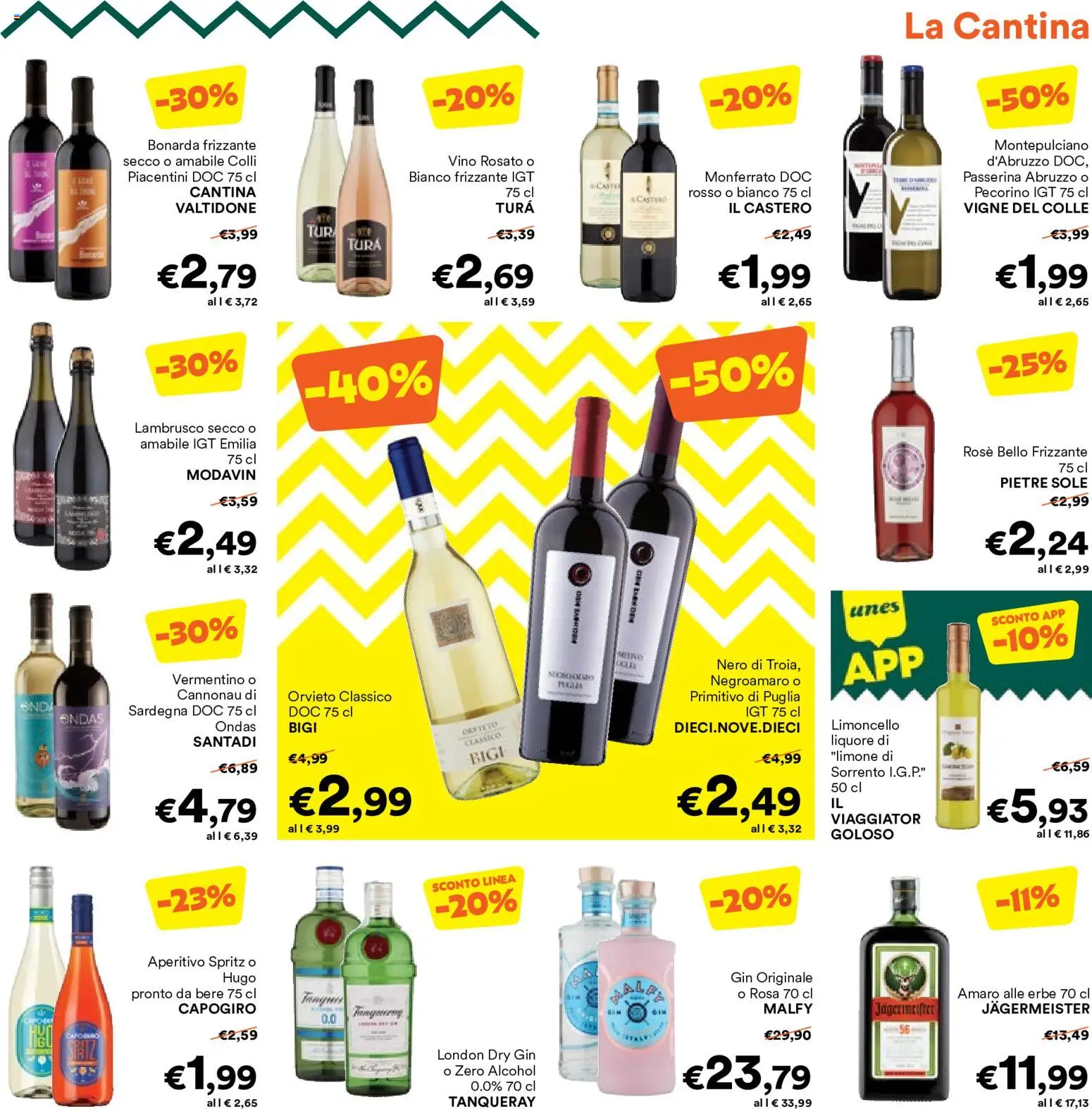 Volantino Unes del 17.06.2026 | Pagina: 21 | Prodotti: Limone, Vino, Amaro, Aperitivo