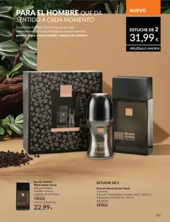 Vista previa Eau de Toilette Black Suede Touch, Fragancia con notas de pimienta negra, vainilla cremosa y maderas de cashmere. válido desde el 01/06/2026 | Página: 103