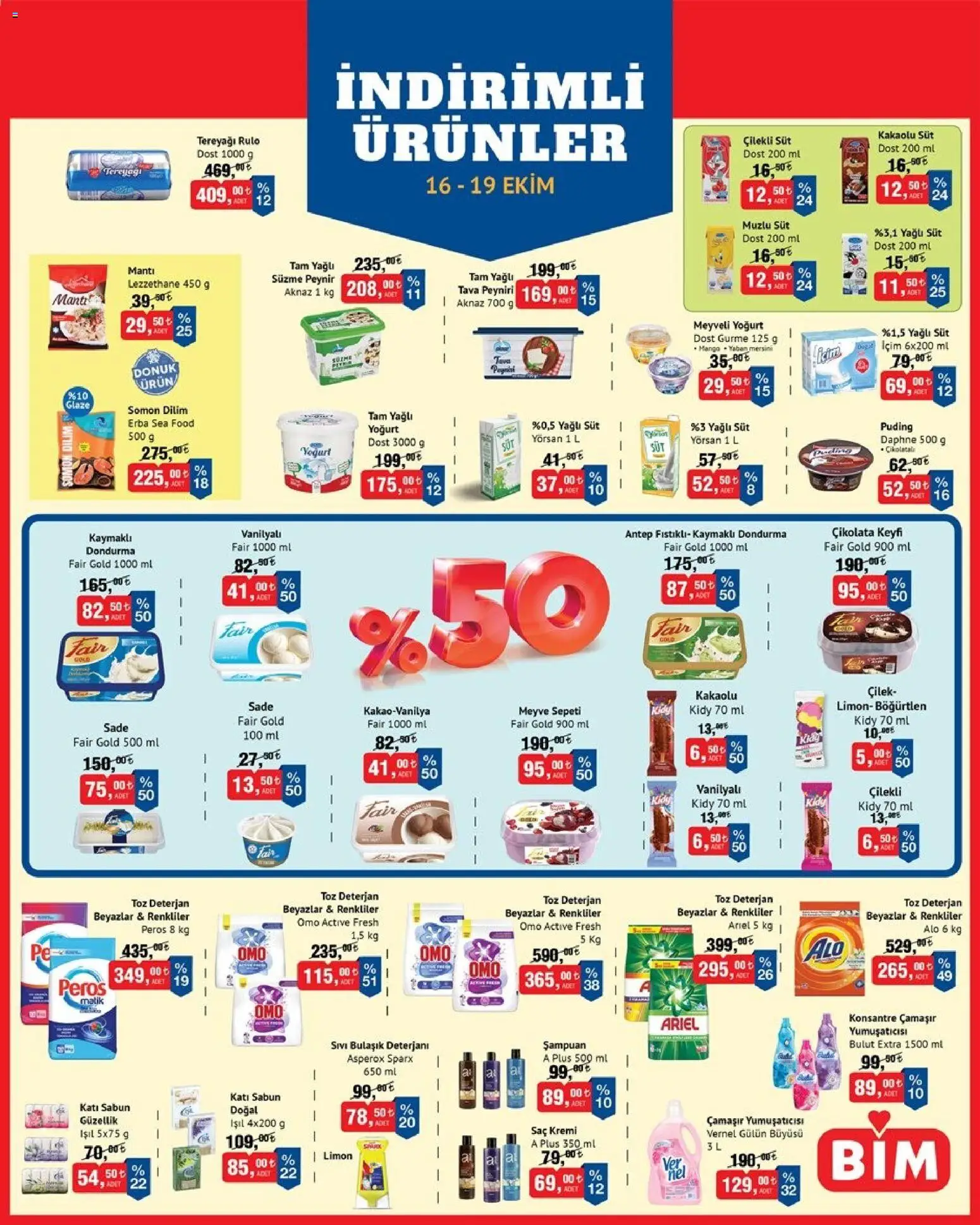 BİM Katalog - 16 Ekim 2026 tarihinden itibaren geçerlidir | Sayfa: 1 | Ürünler: Peynir, Yumurta, Salam, Sosis