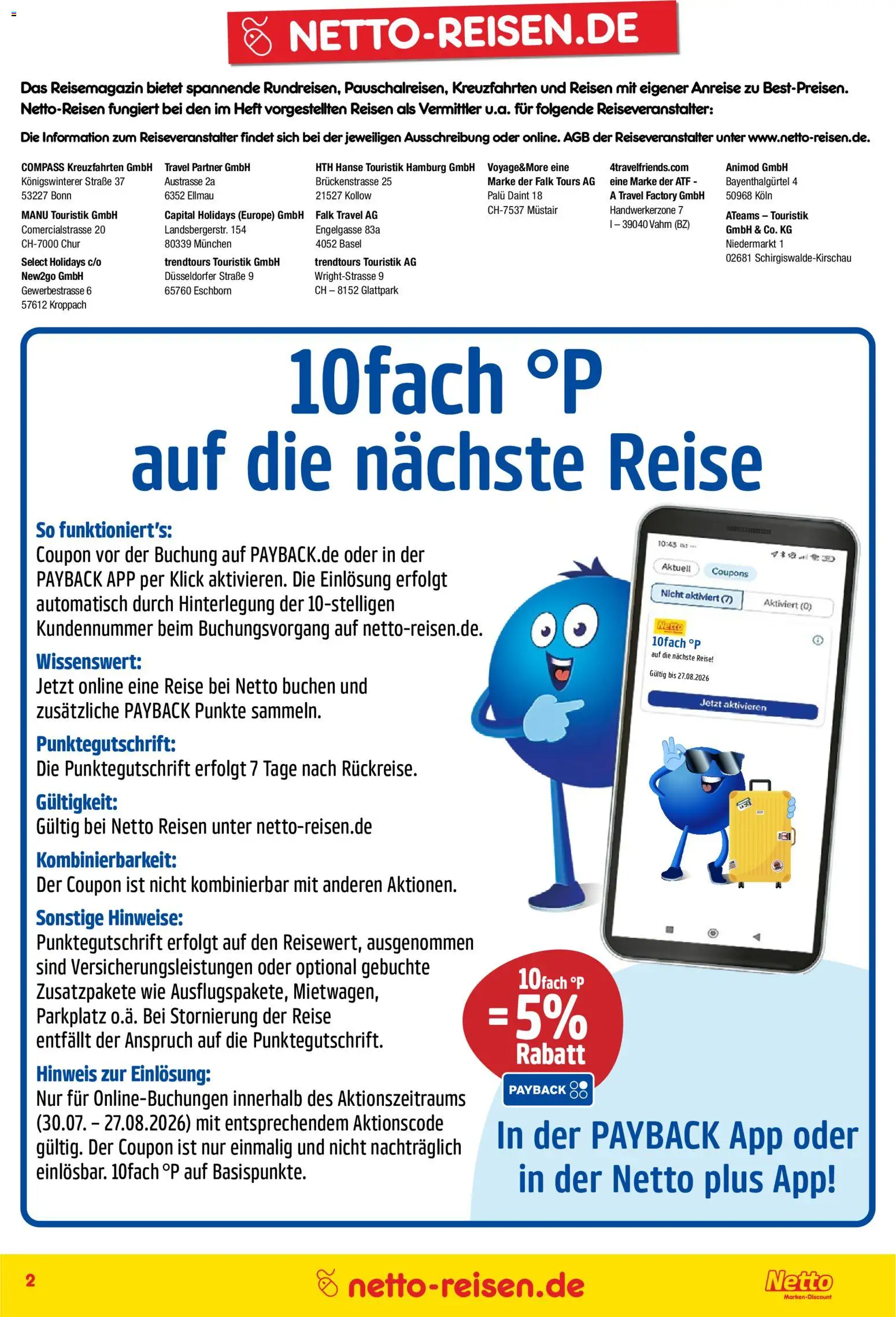 Netto Reisen Prospekt – gültig ab 30.07.2026 | Seite: 2