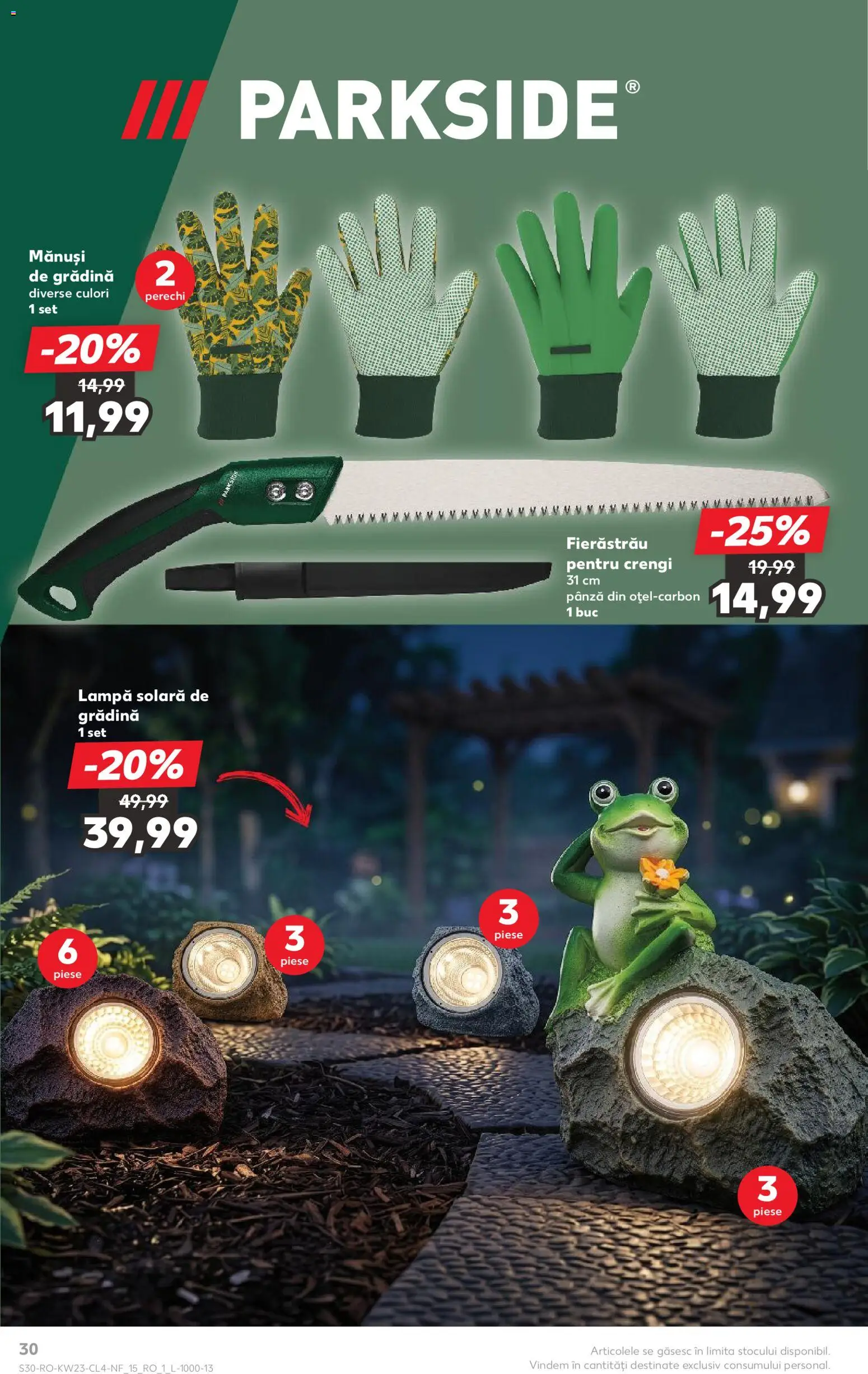 Kaufland RO akciós ujság - amely érvényes a következő dátumtól: 03.06.2026 | Oldal: 30 | Termékek: Parkside, Lámpa
