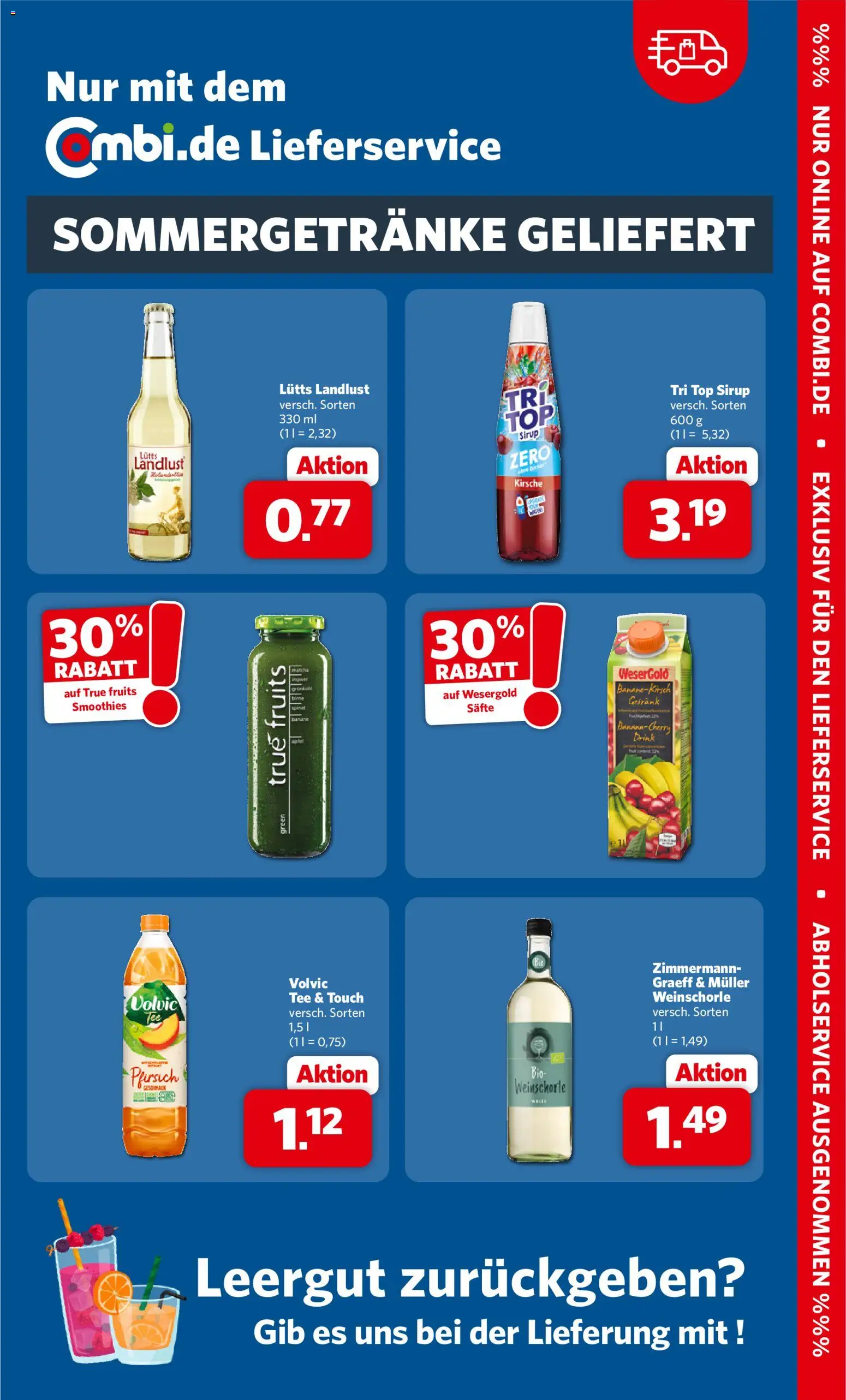 Combi Prospekt – gültig ab 29.06.2026 | Seite: 33 | Produkte: Sirup, Volvic tee, Pfirsich, Tee