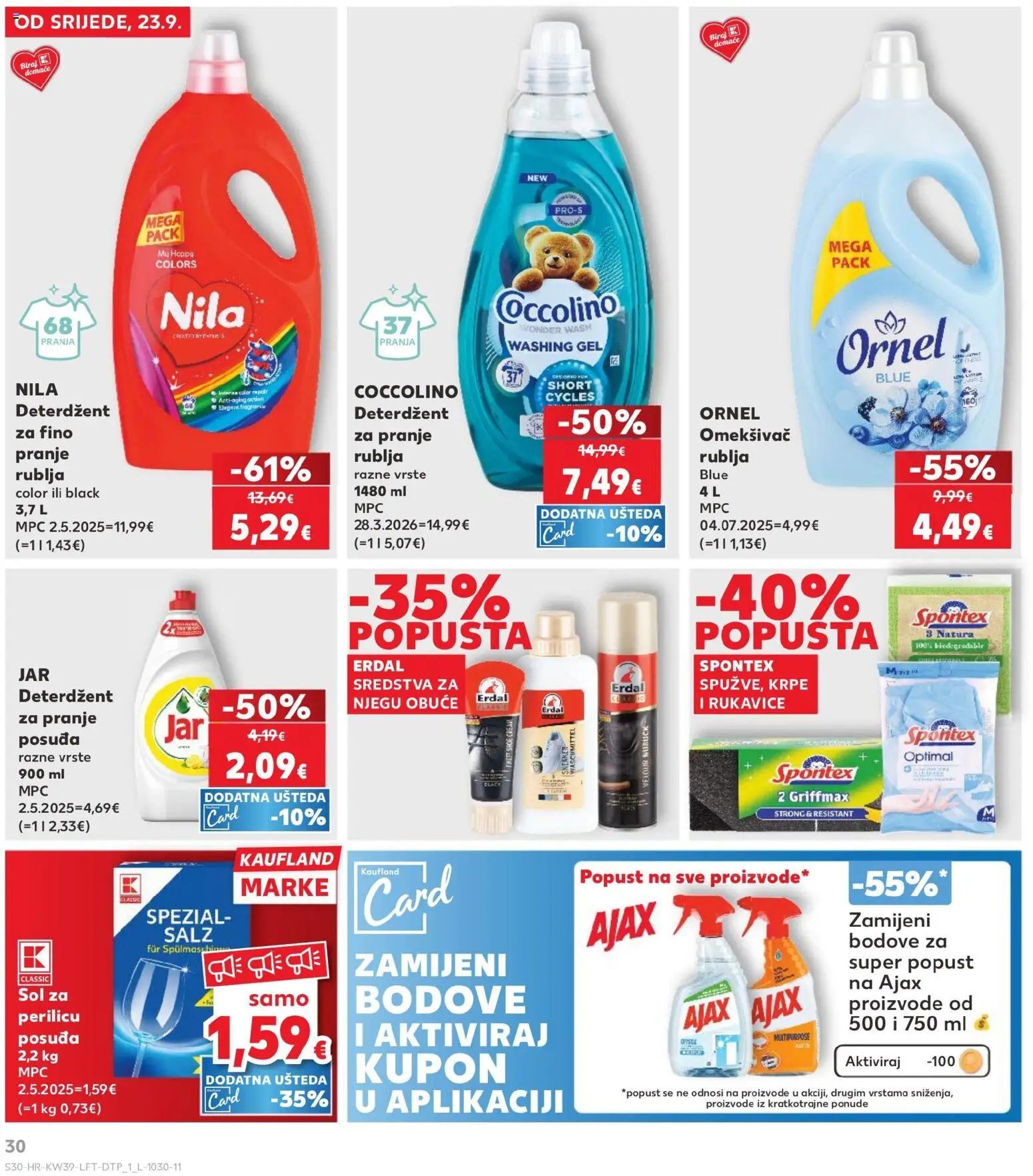 Kaufland katalog | vrijedi od 23.09.2026 | Stranica: 30 | Proizvodi: Krpe, Nila, Rukavice, Ajax