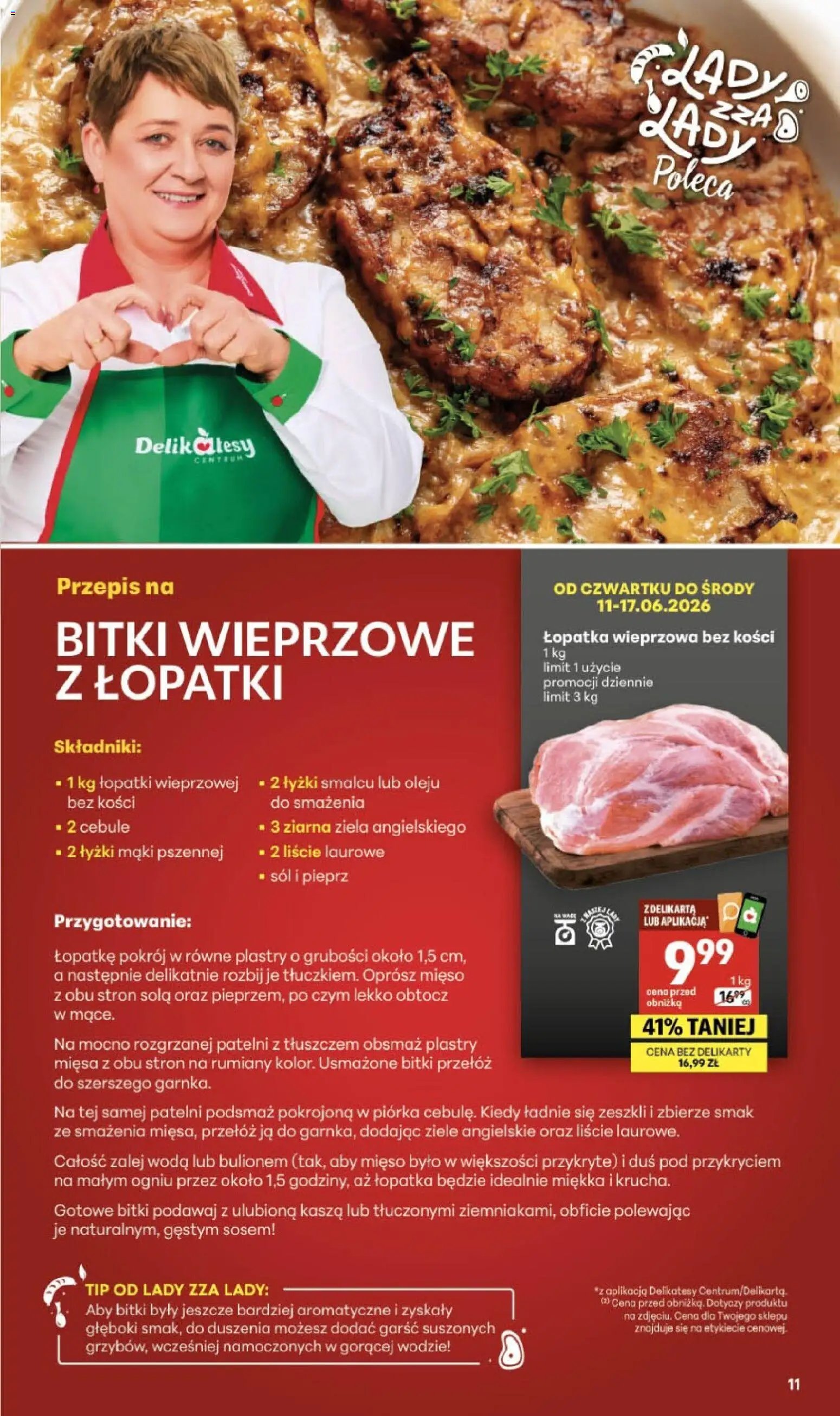 Delikatesy Centrum gazetka - Sklepy Własne od 11.06.2026 | Strona: 11 | Produkty: Delikatesy, Łopatka wieprzowa, Woda, Sól