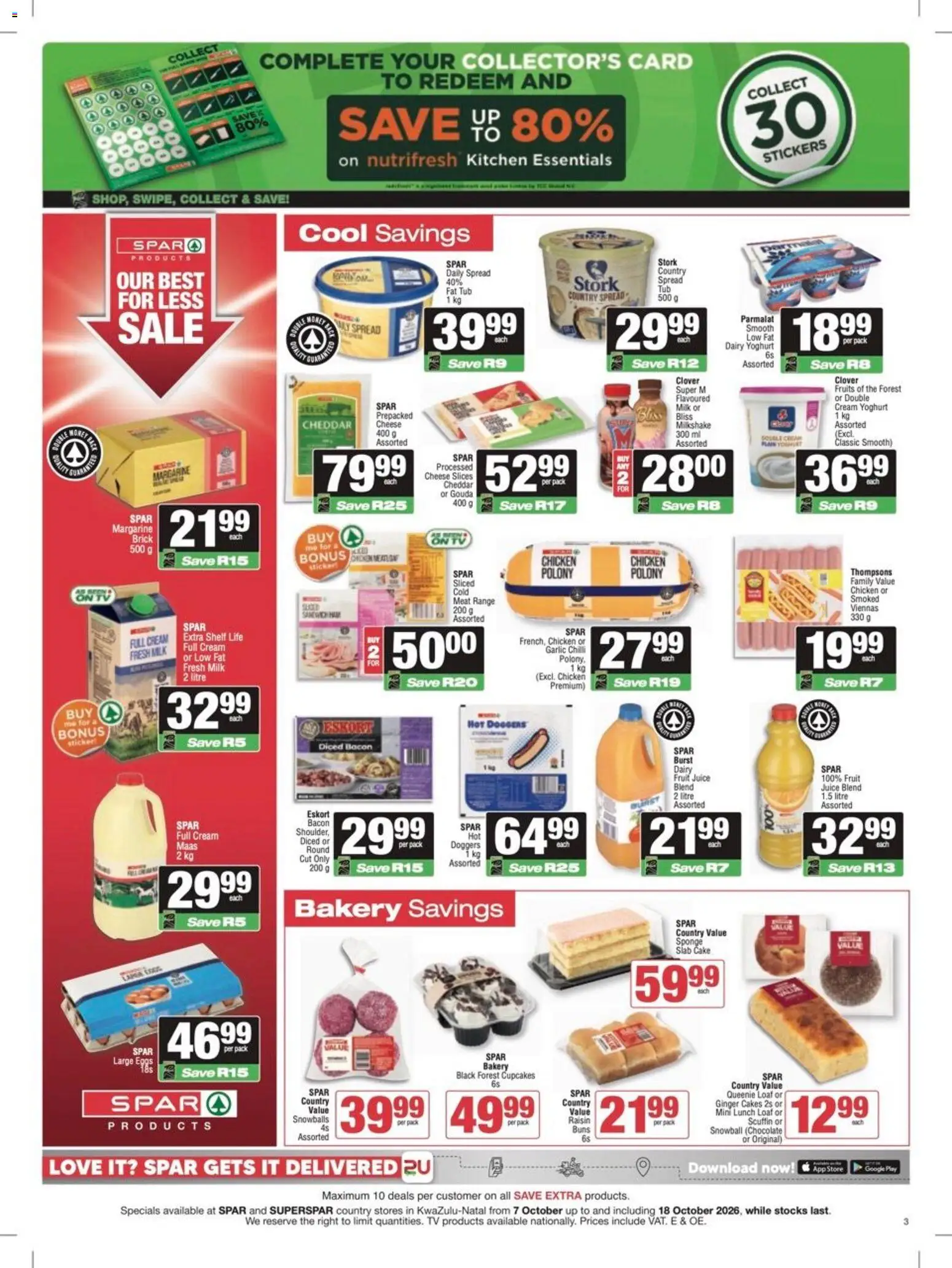 New Spar catalogue – valid from 07/10/2026 | Page: 3 | Products: Bakery, Milk, Cheese, Cheddar