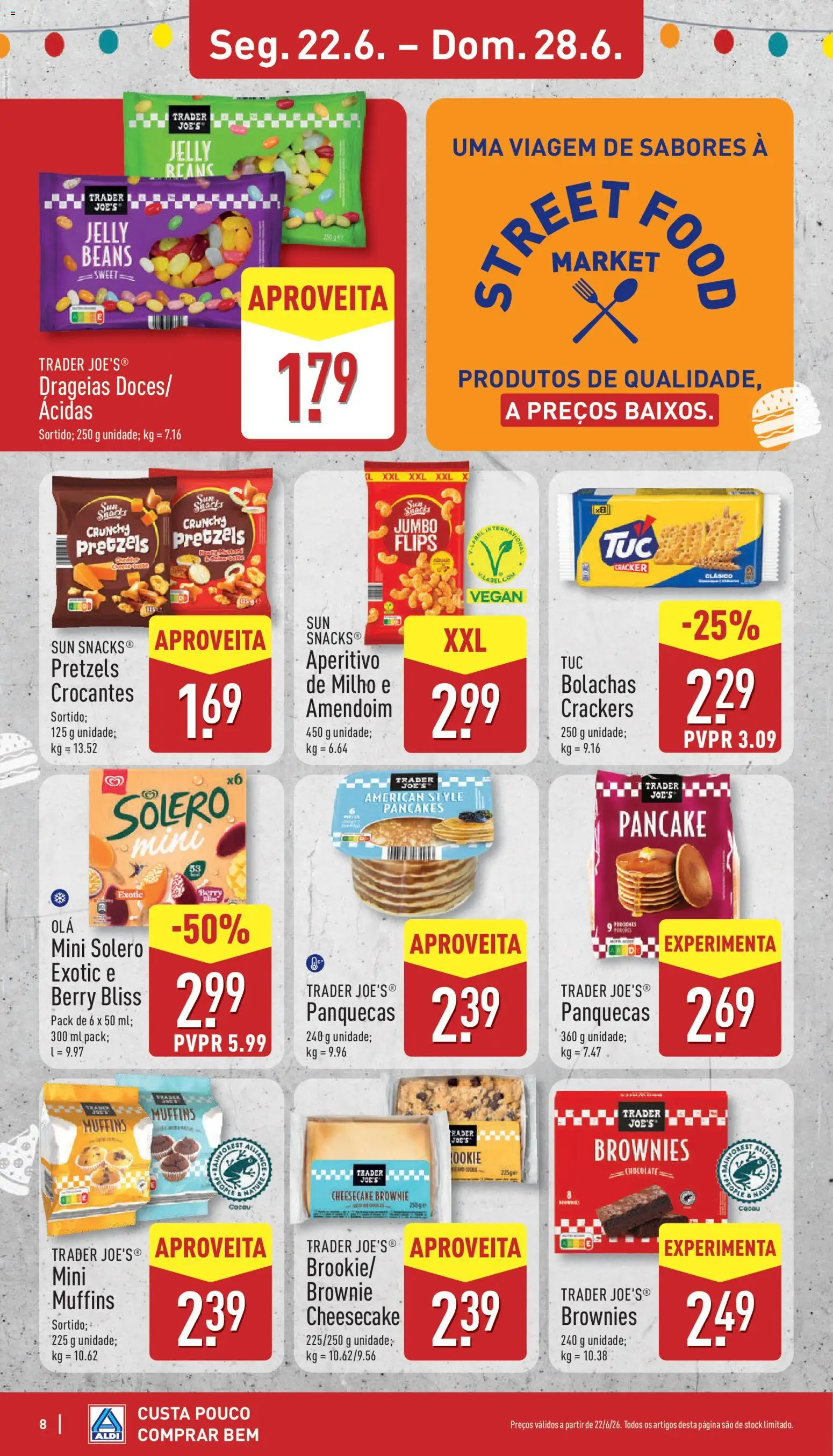 Aldi folheto │ válido de 22.06.2026 | Página: 8 | Produtos: Bolachas, Panquecas, Milho