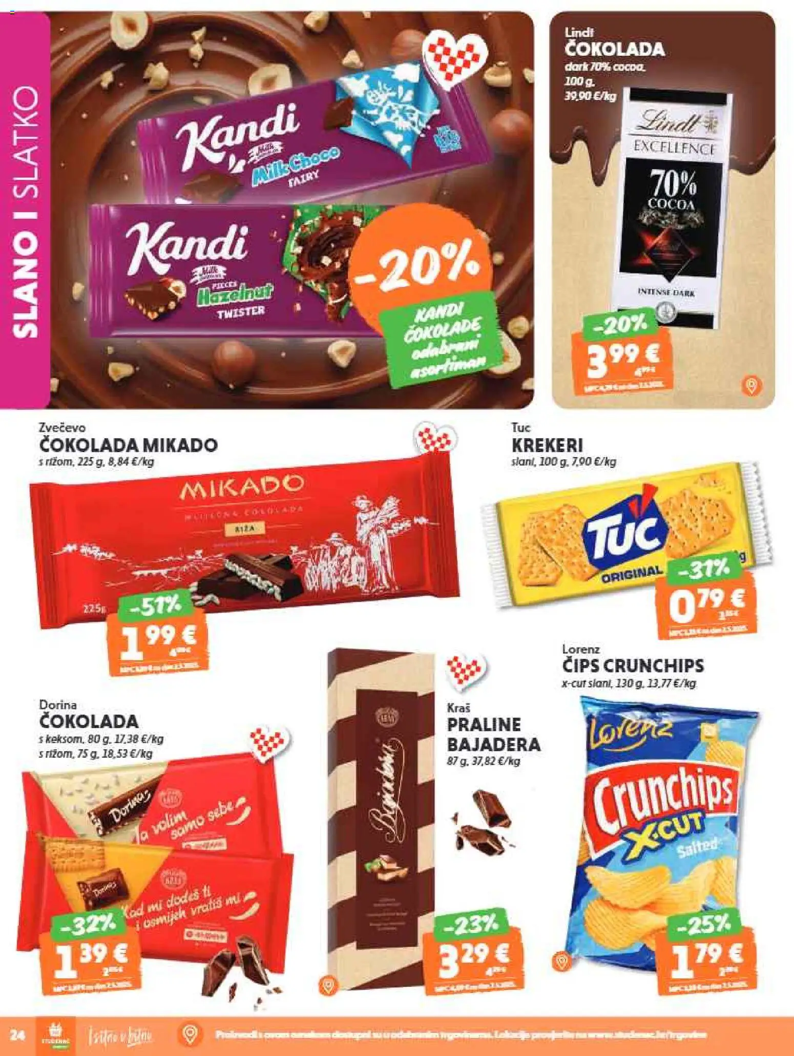 Studenac katalog | vrijedi od 01.07.2026 | Stranica: 26 | Proizvodi: Praline, Dorina, Čokolada, Krekeri