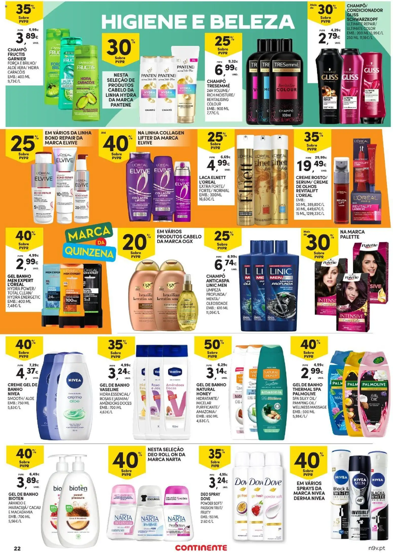Continente Açores │ válido de 20/08/2026 | Página: 22 | Produtos: Shampoo, Banho, Doces, Creme