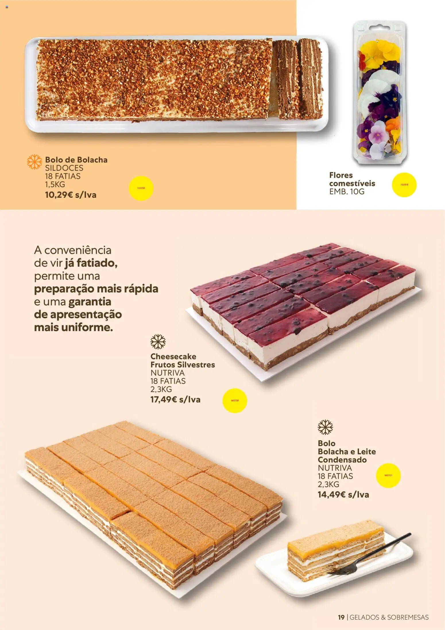 Recheio Catálogo de Gelados  Sobremesas │ válido de 26/06/2026 | Página: 19 | Produtos: Flores, Leite condensado, Leite, Frutos silvestres