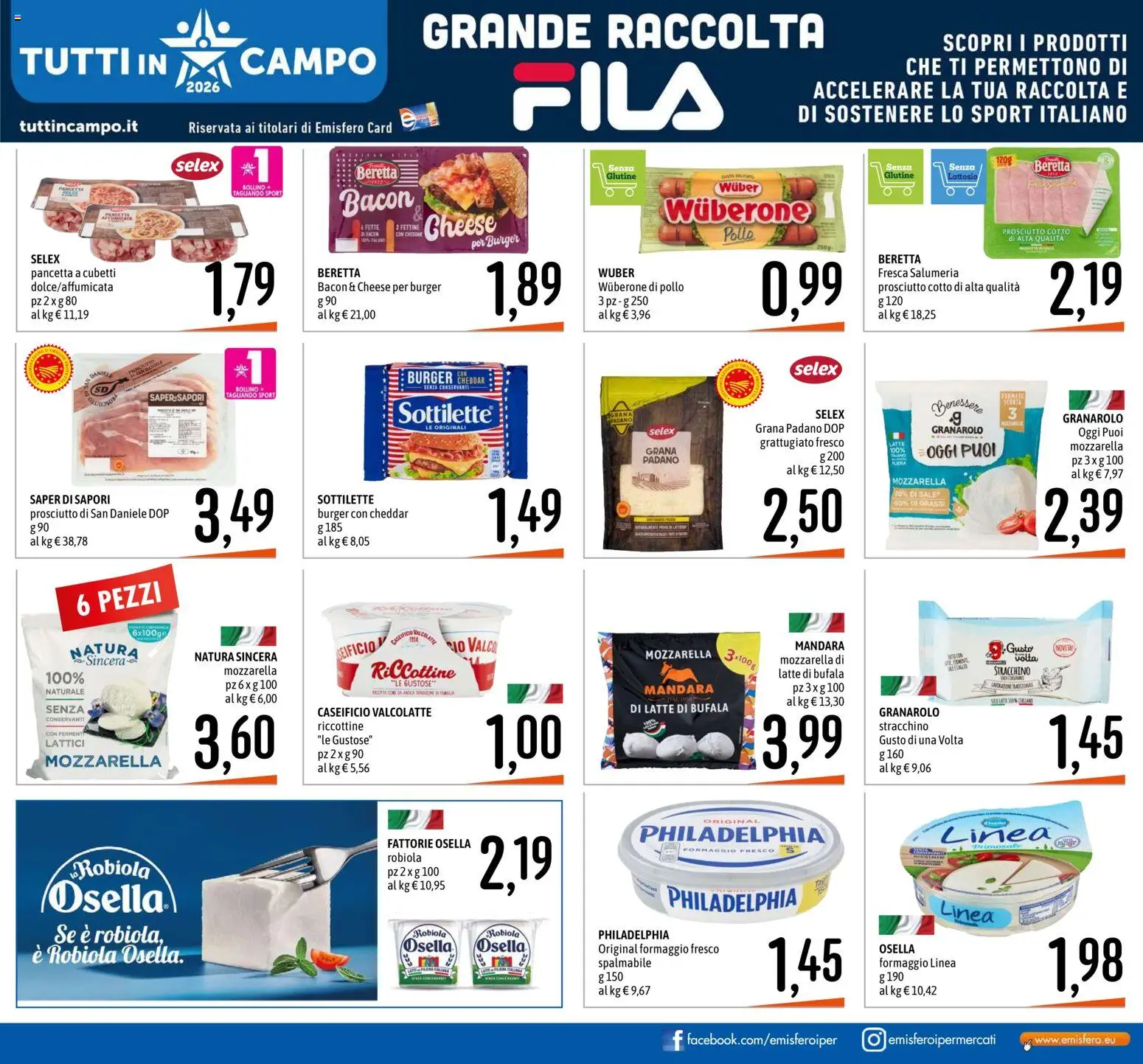 Volantino Emisfero del 24/09/2026 | Pagina: 13 | Prodotti: Prosciutto Cotto, Mozzarella, Formaggio, Stracchino