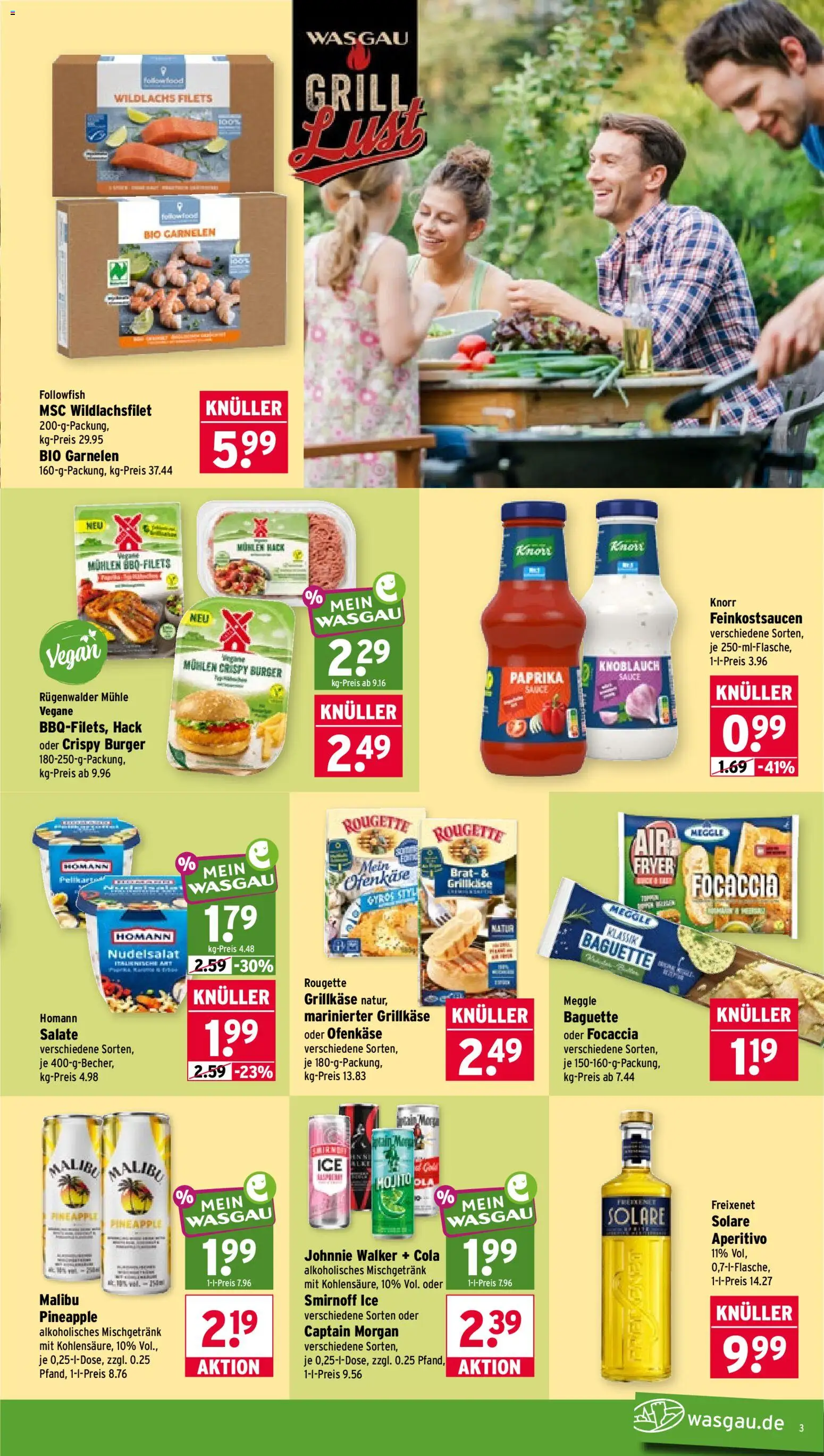Wasgau Prospekt – gültig ab 24.08.2026 | Seite: 3 | Produkte: Mühle, Cola, Knorr, Apple