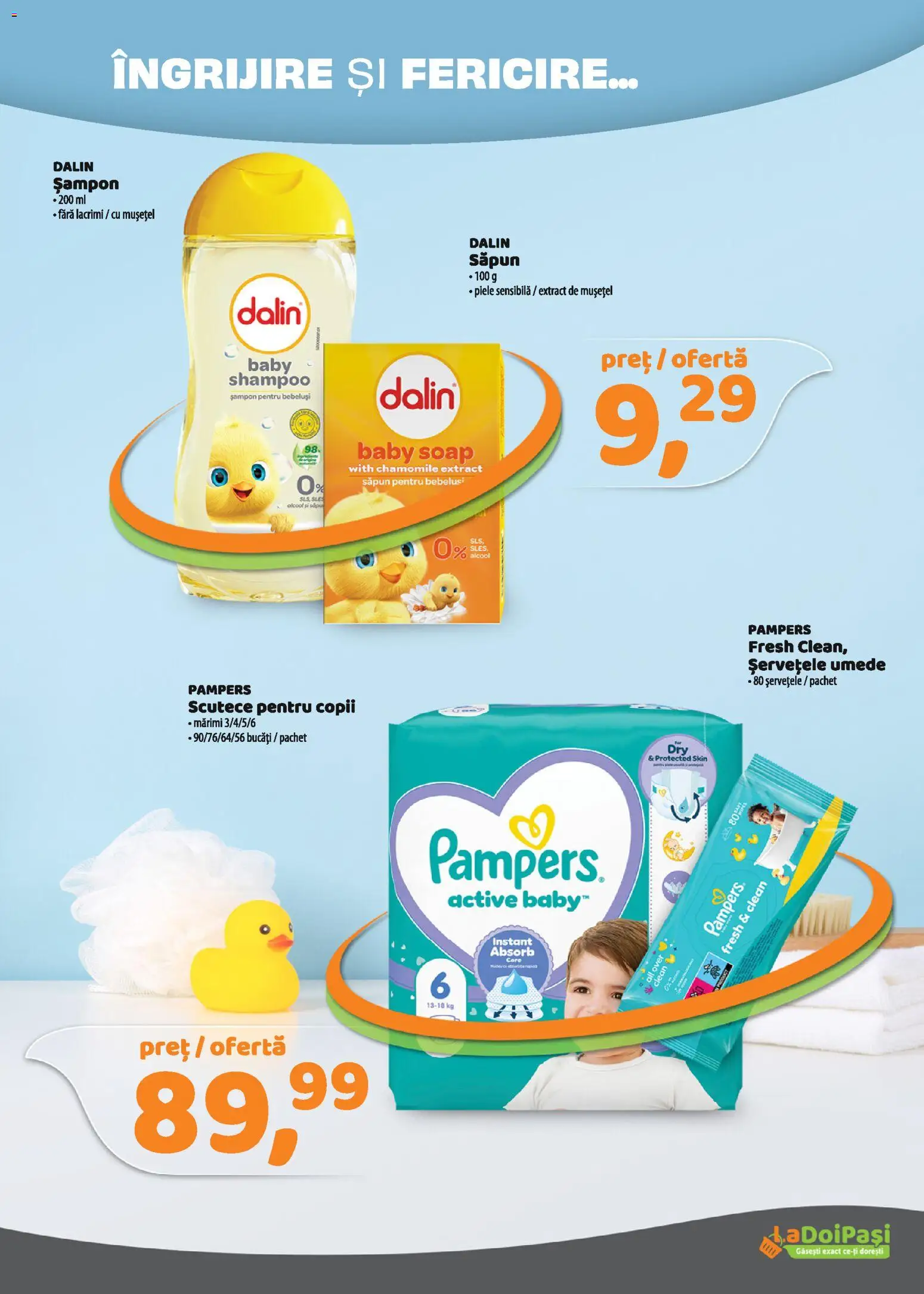 Noul catalog LaDoiPași – valabil de la 16.05.2026 | Pagină: 13 | Produse: Șampon, Săpun, Șervețele umede, Scutece