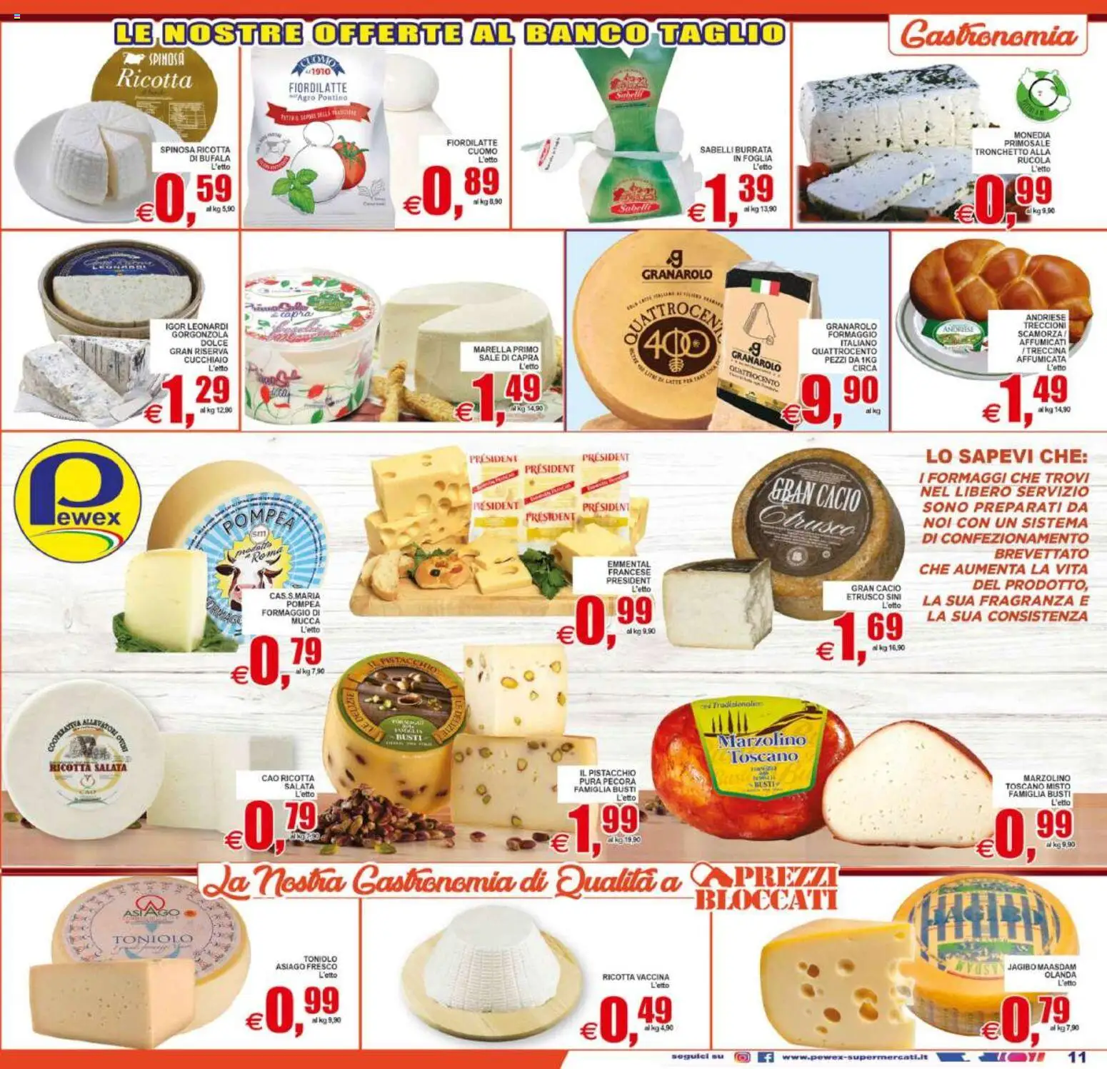 Volantino Pewex del 02/09/2026 | Pagina: 11 | Prodotti: Pistacchio, Rucola, Formaggio, Burrata