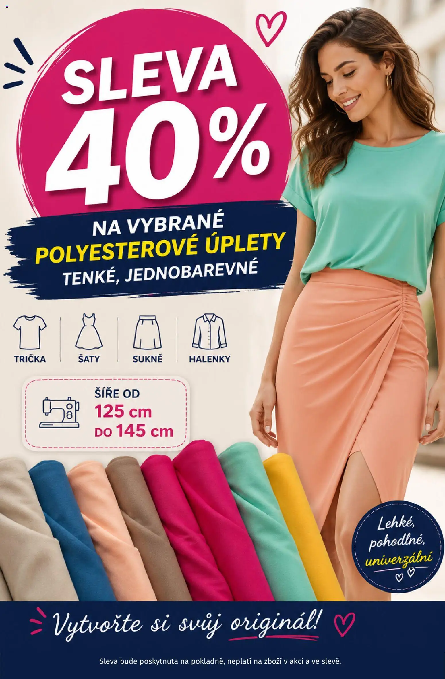 Prior - Akční Nabídka Oděvních Látek A Bytového Textilu od 07.07.2026 | Strana: 4 | Produkty: Šaty, Sukně, Trička