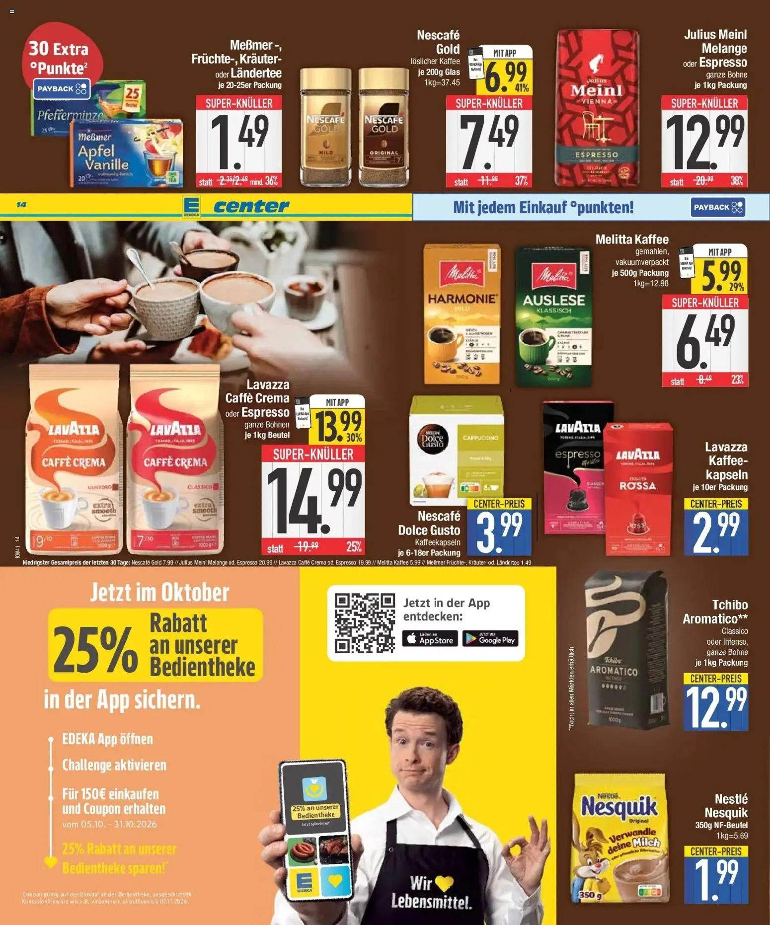 E center Prospekt Unterhaching (ab 05.10.2026) zum Blättern | Seite: 14 | Produkte: Nesquik, Melitta kaffee, Kaffee, Dolce gusto