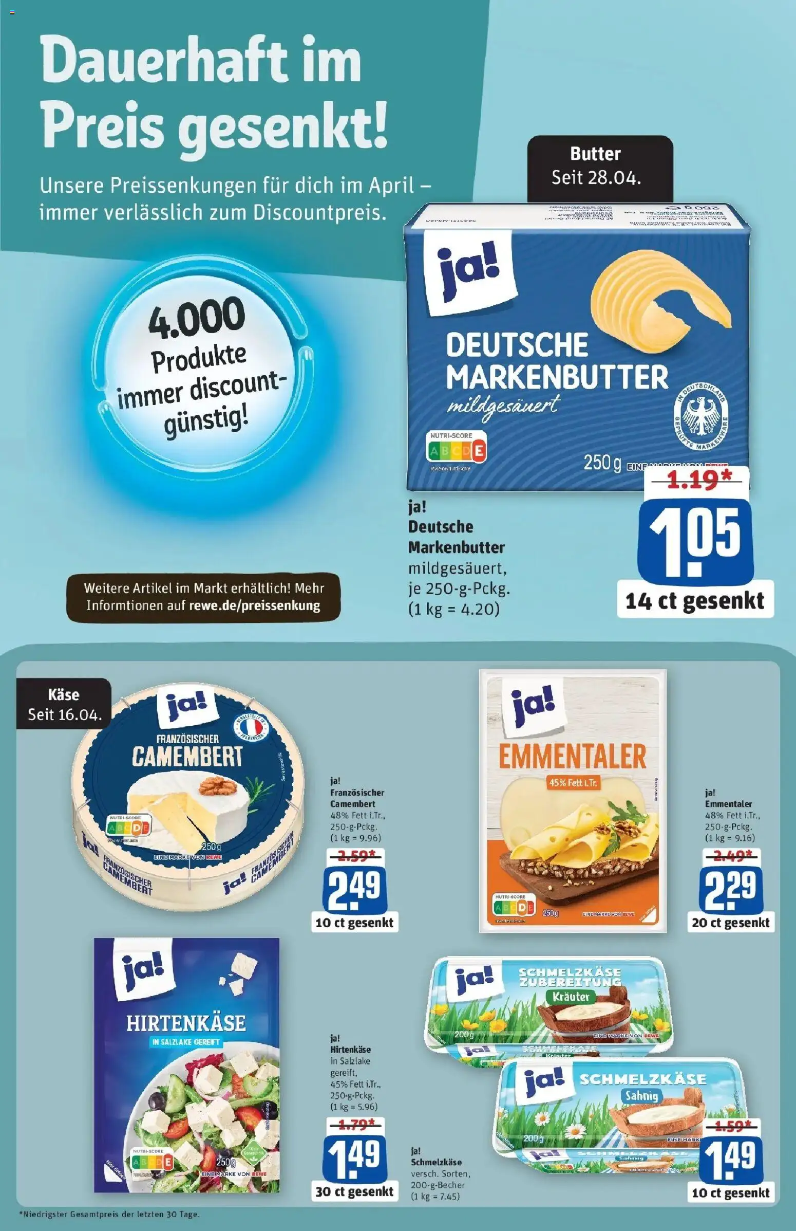 REWE Prospekt ab 04.05.2026 zum Blättern » Angebote | Seite: 2 | Produkte: Feta, Butter, Käse