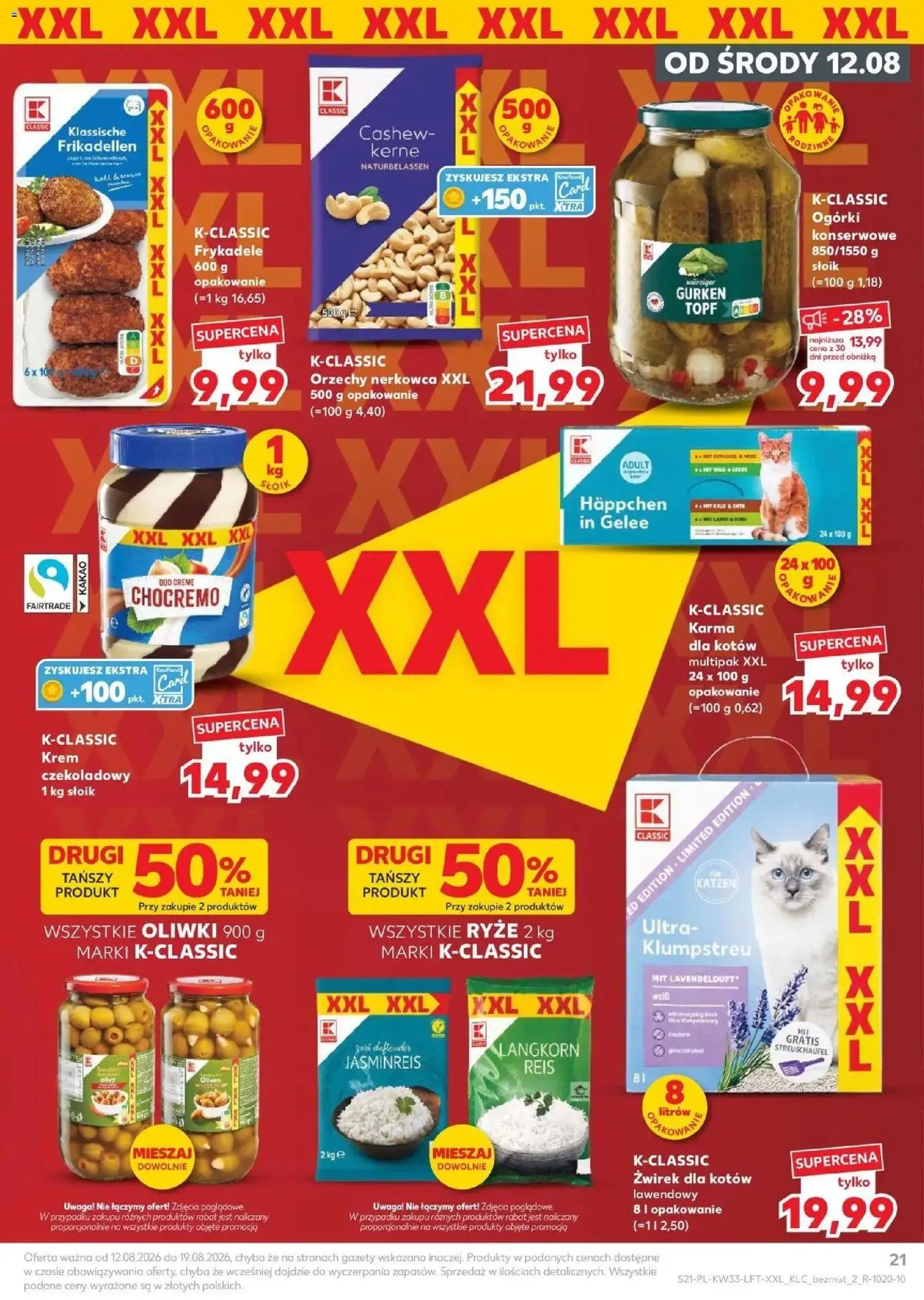 Kaufland - Kaufland Gazetka Tygodnia ważne do 19.08 od 12.08.2026 - od jutra PDF | Strona: 21 | Produkty: Kakao, Orzechy, Ogórki, Karma