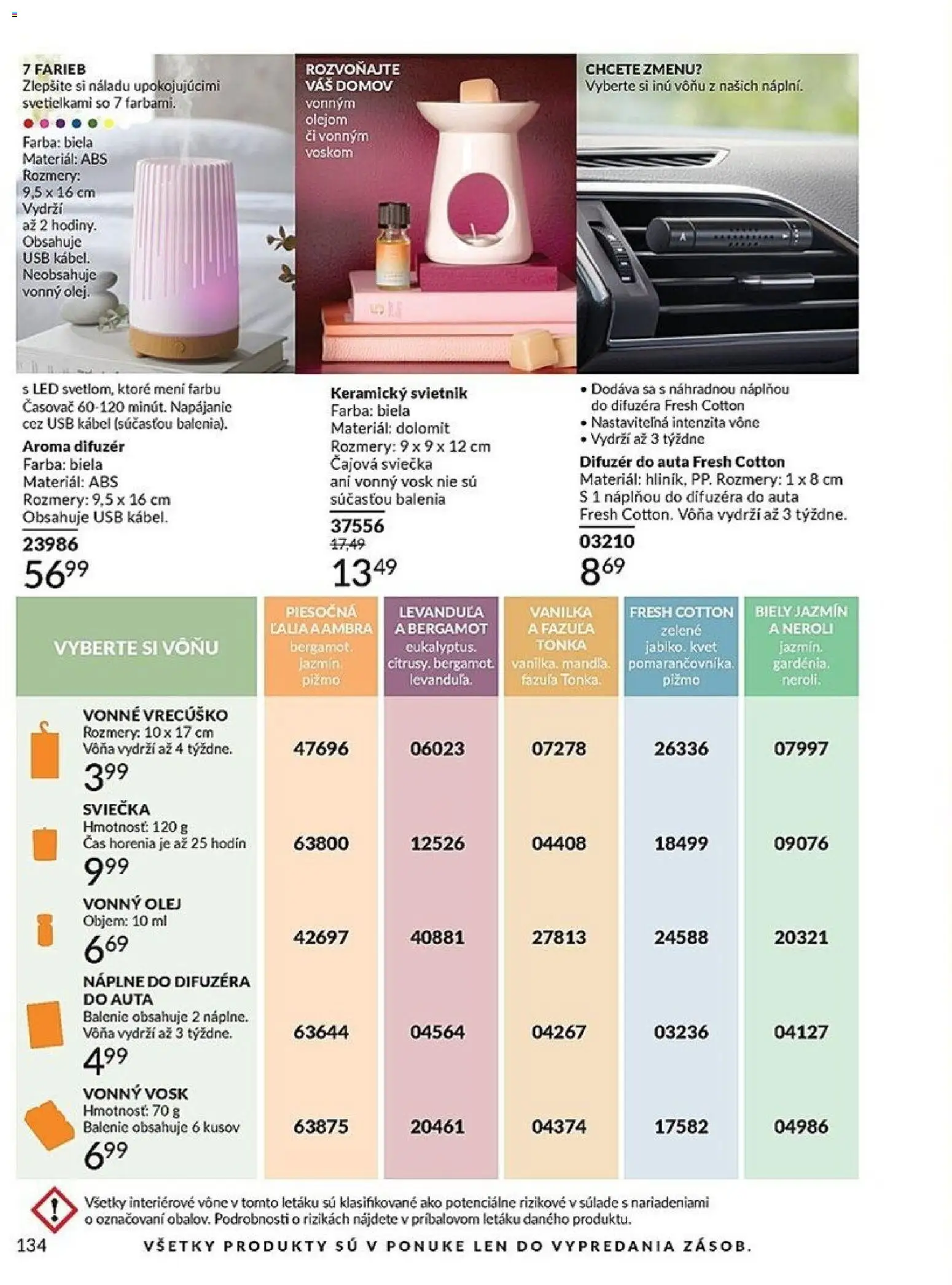Nové Avon akcie – leták je platný od 01.03.2026 | Strana: 134 | Produkty: Difúzer, Aroma difúzer, Led