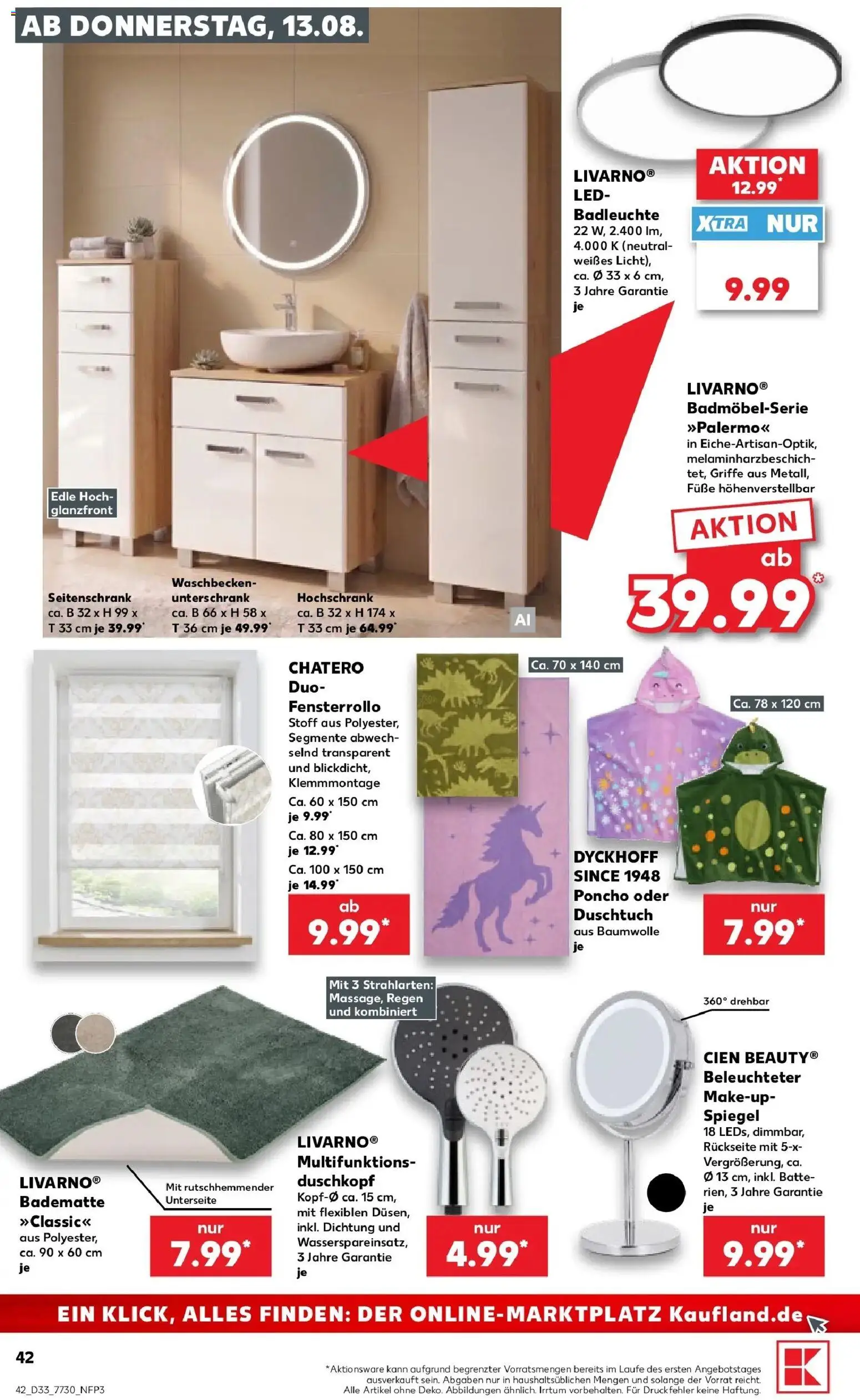 Prospekt Kaufland ab 10.08.2026 » Angebote Online zum Blättern | Seite: 51 | Produkte: Waschbecken, Spiegel, Unterschrank, Hochschrank