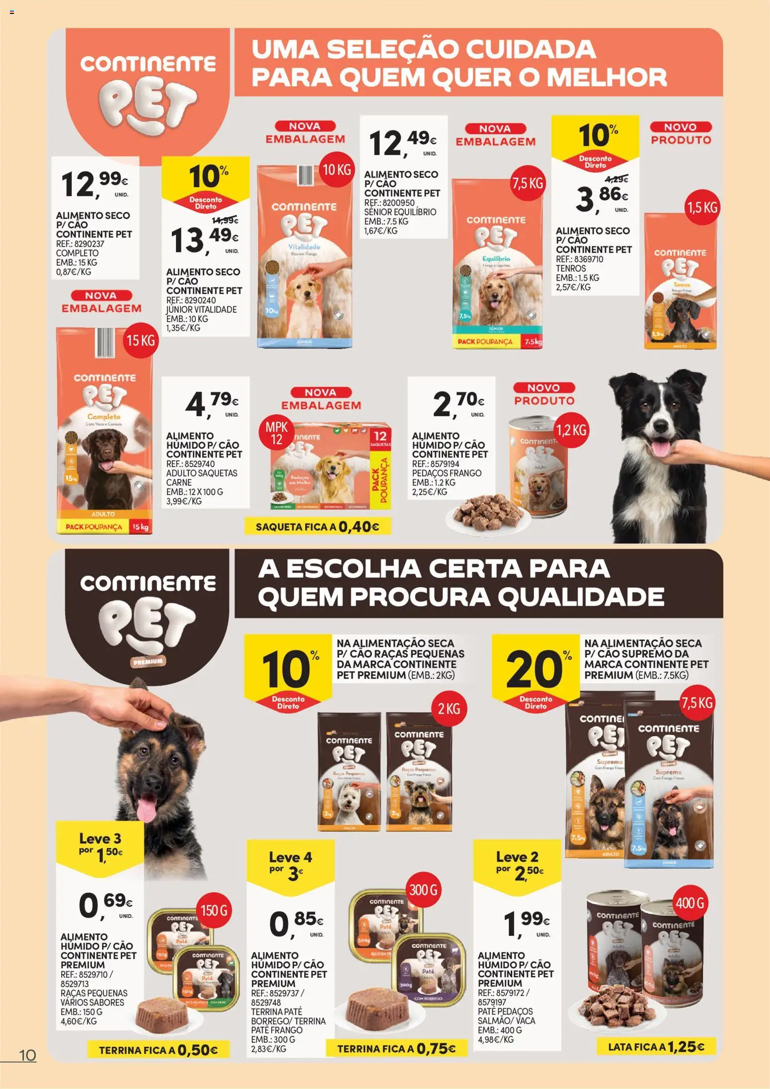 Continente Animais de Companhia │ válido de 09.06.2026 | Página: 10 | Produtos: Frango, Carne, Cereais