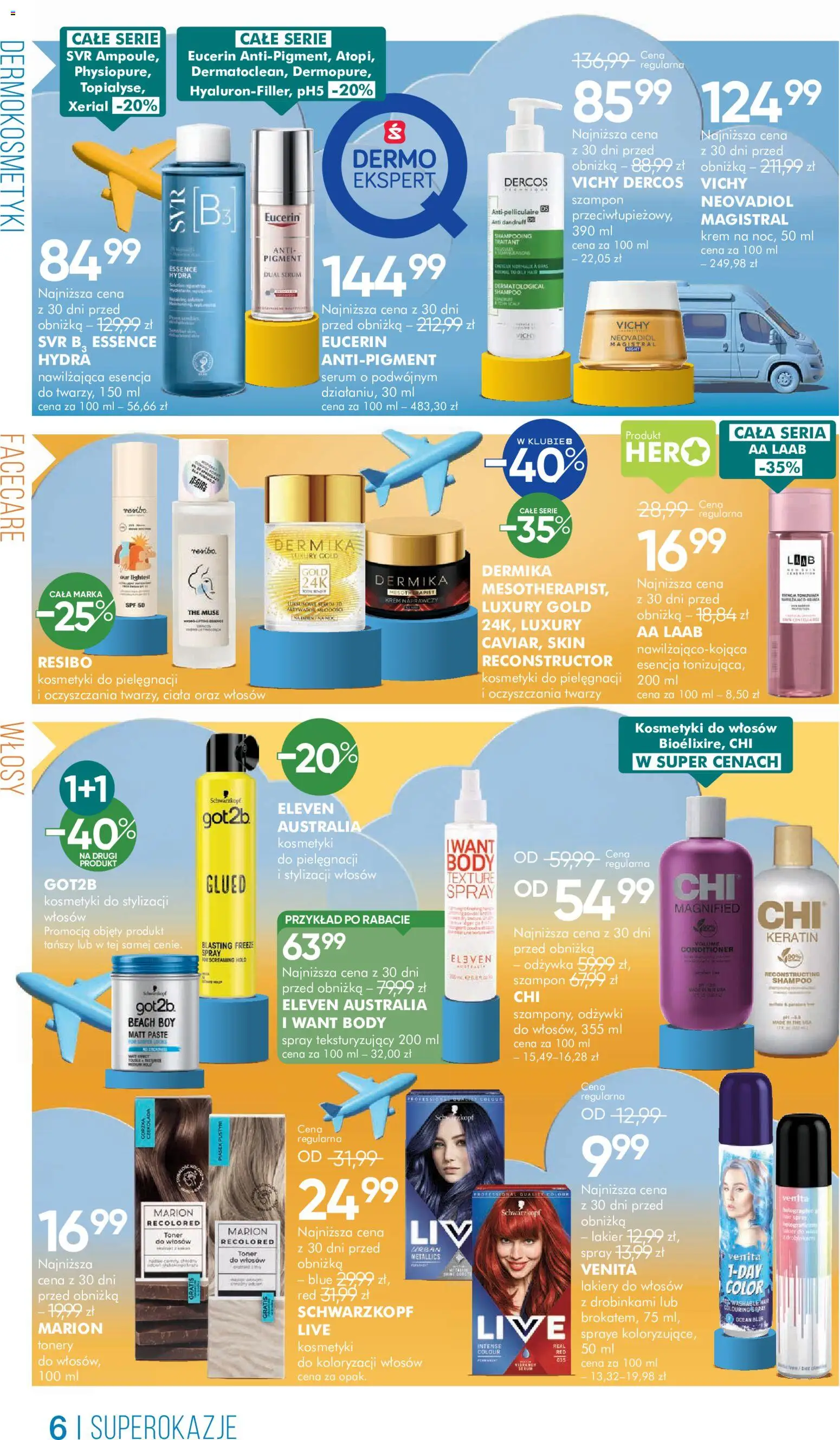 Super-pharm gazetka od 16.07.2026 | Strona: 6 | Produkty: Kosmetyki do włosów, Toner, Odżywka, Body