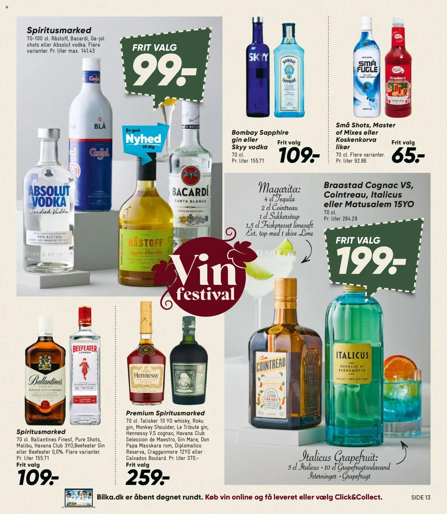 Bilka tilbudsavis – gyldig fra 08.05.2026 | Side: 13 | Produkter: Vin, Gin, Vodka, Lime