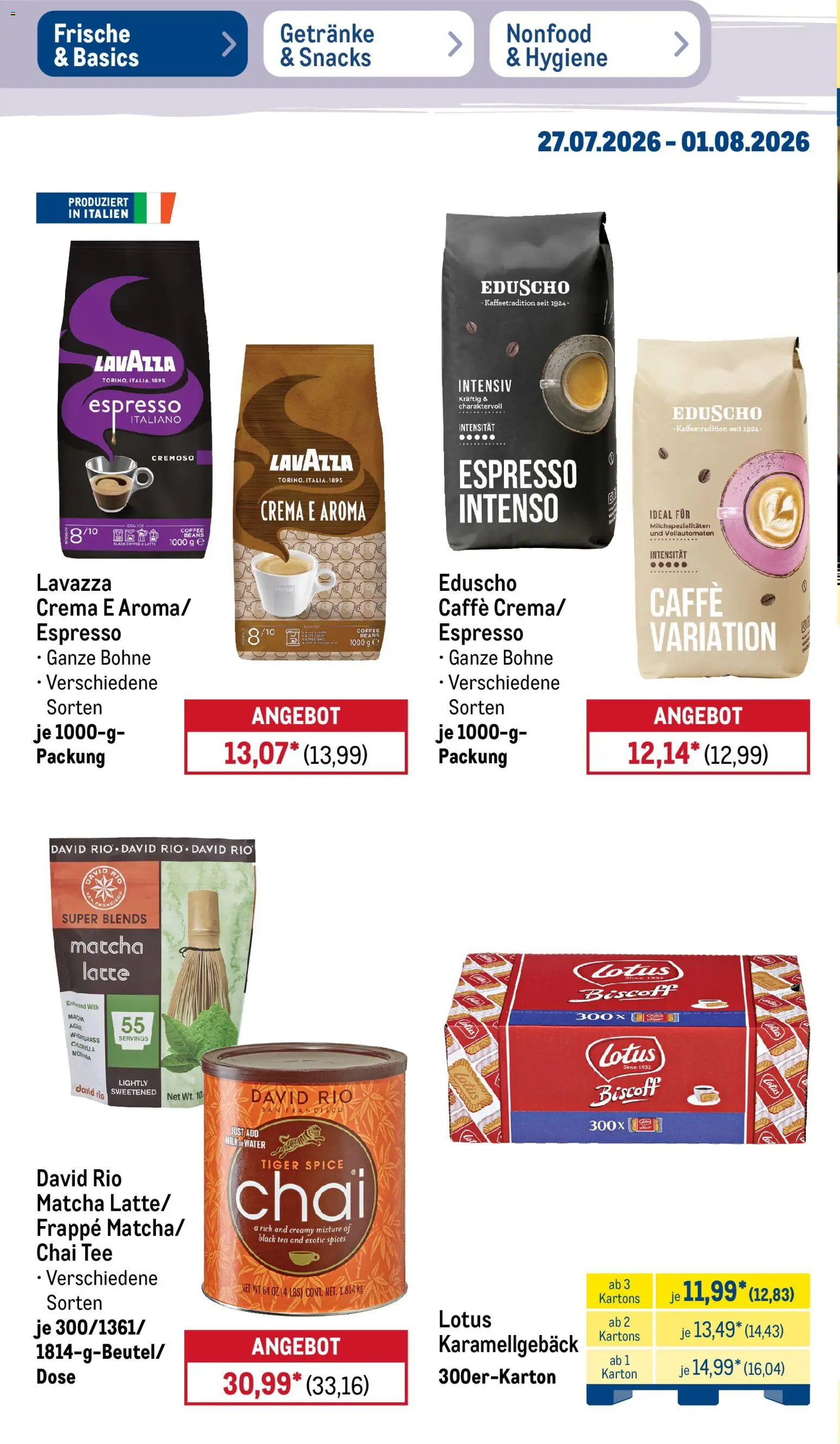 Metro Prospekt – gültig ab 27.07.2026 | Seite: 22 | Produkte: Lavazza, Tee, Eduscho